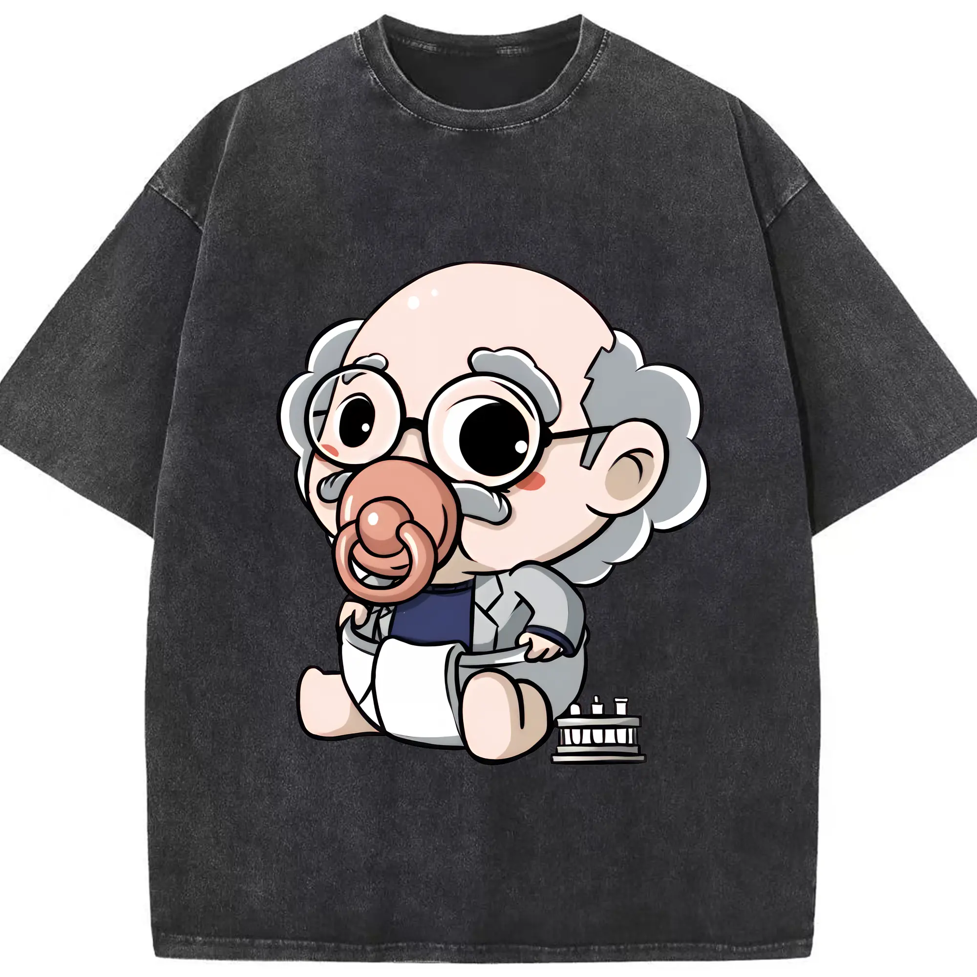名探偵コナン グッズ 阿笠 博士 - 綿100％ ヴィンテージ風 半袖Tシャツ ・ フロントプリント ・ 柔らか肌触り ・ 通気性 快適 ・ スポーツ カジュアル 外出用