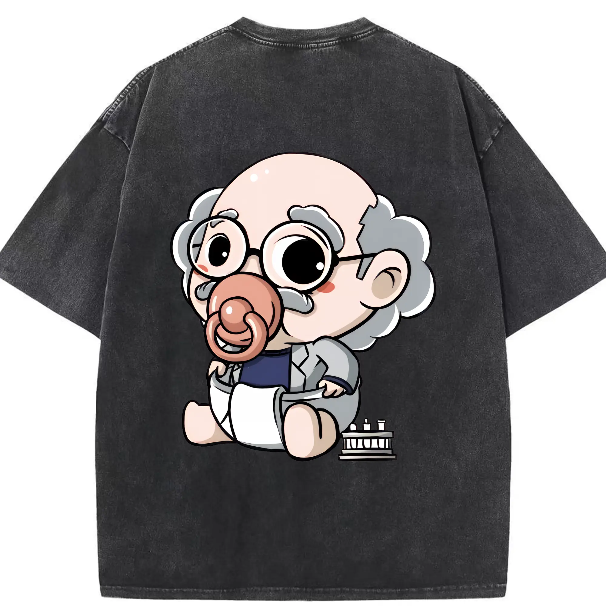 名探偵コナン グッズ 阿笠 博士 - 綿100％ ヴィンテージ風 半袖Tシャツ ・ 背面プリント ・ 柔らか肌触り ・ 通気性 快適 ・ スポーツ カジュアル 外出用