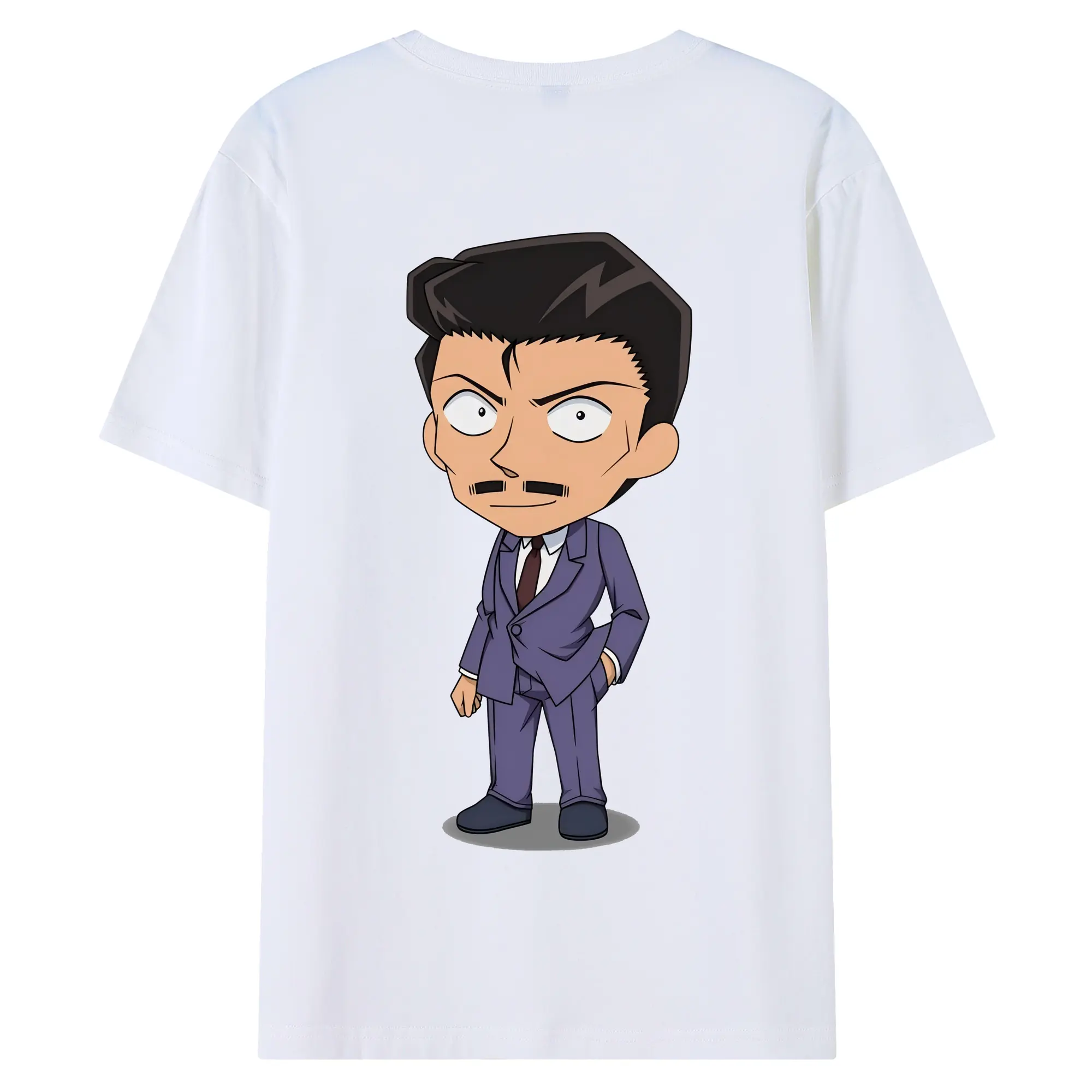 名探偵コナン グッズ 毛利 小五郎 - 綿100％ 半袖Tシャツ ・ バックプリント ・ 快適 通気性 ・ 日常使い 散歩 スポーツ用