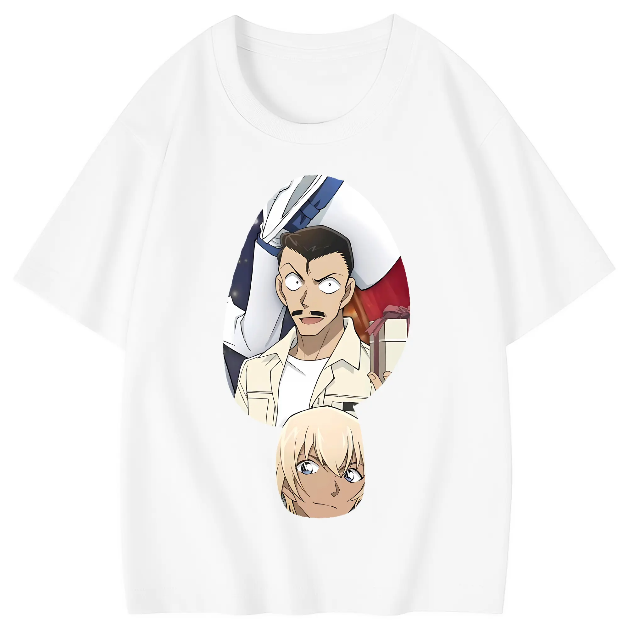名探偵コナン グッズ 毛利 小五郎 - 綿100％ キッズTシャツ ・ フロントプリント ・ 快適 通気性 ・ スポーツ カジュアル 散歩用