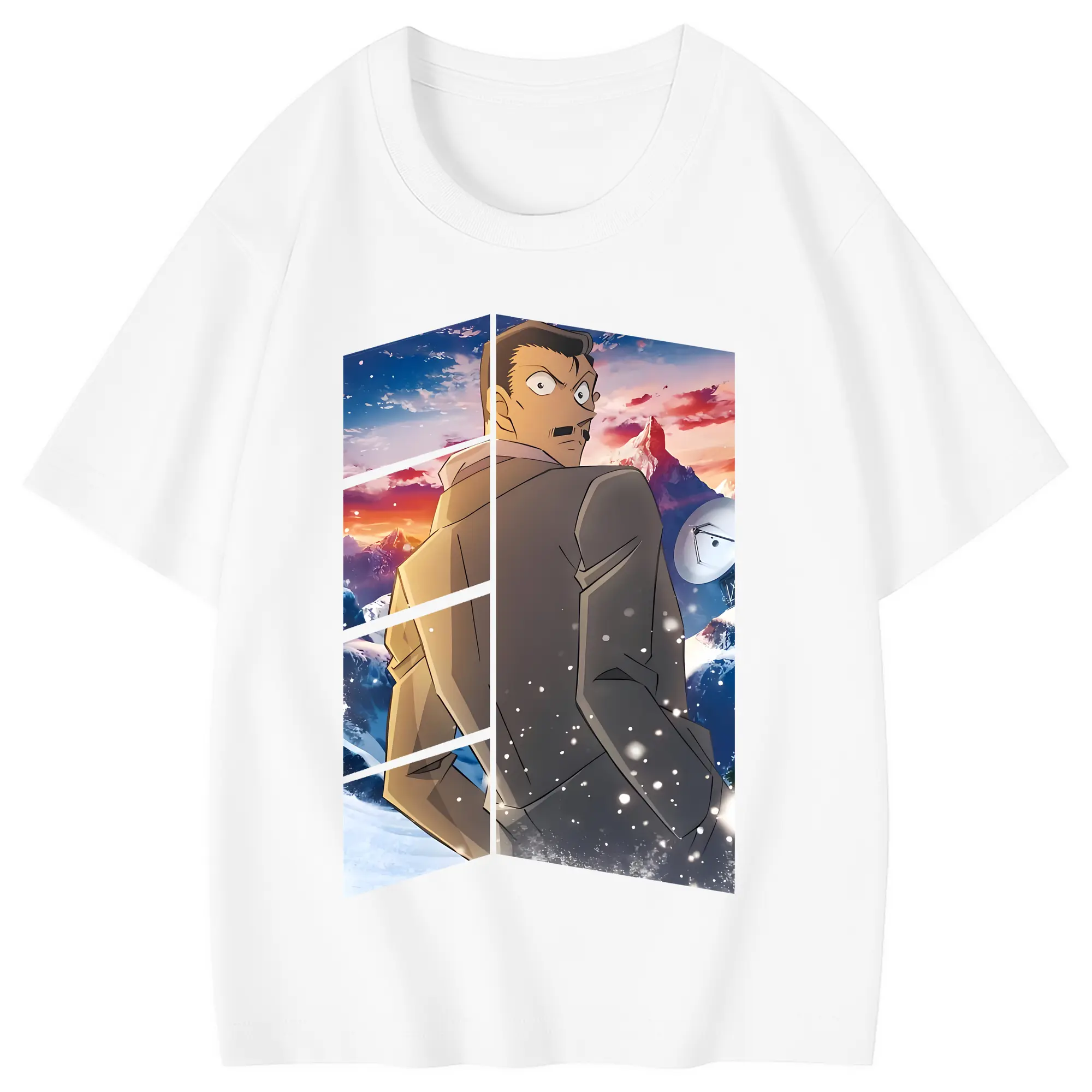 名探偵コナン グッズ 毛利 小五郎 - 綿100％ キッズTシャツ ・ フロントプリント ・ 快適 通気性 ・ スポーツ カジュアル 散歩用