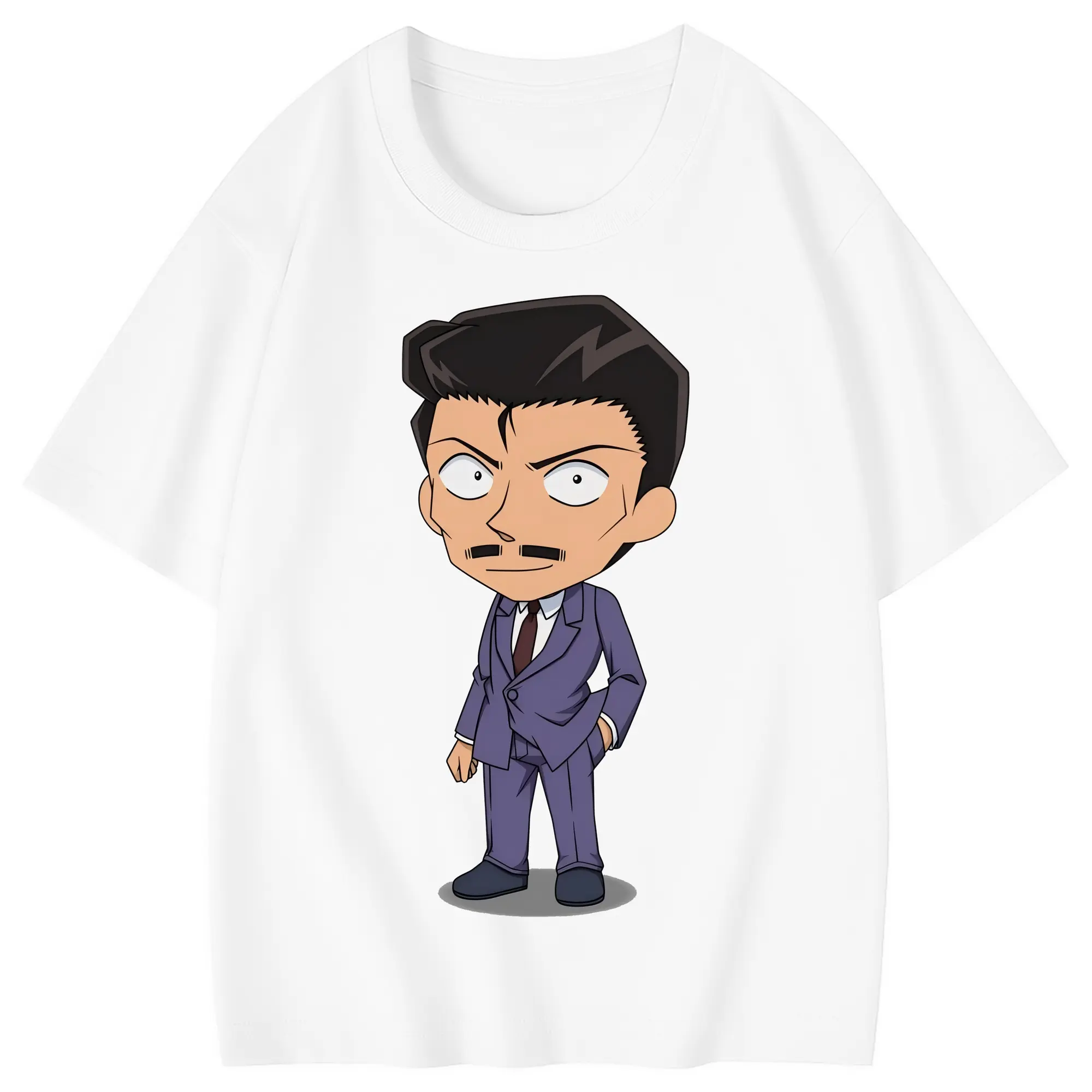 名探偵コナン グッズ 毛利 小五郎 - 綿100％ キッズTシャツ ・ フロントプリント ・ 快適 通気性 ・ スポーツ カジュアル 散歩用