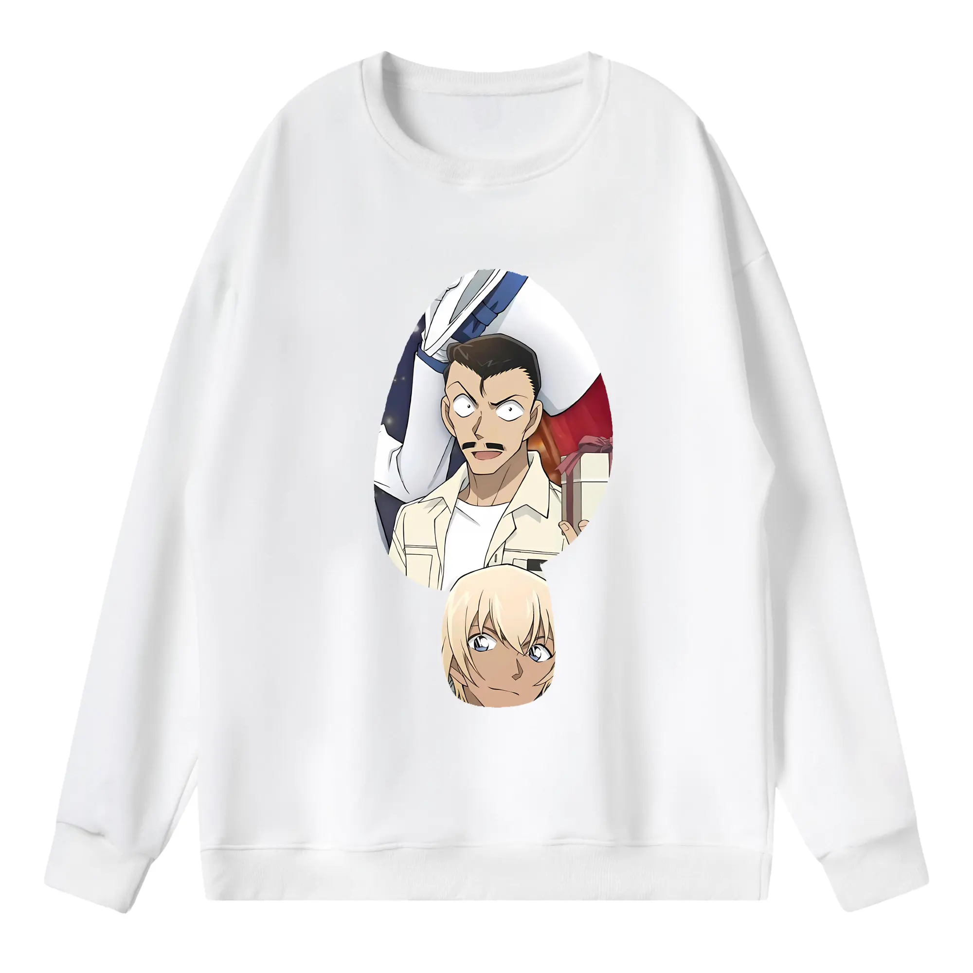 名探偵コナン グッズ 毛利 小五郎 - 薄手 クルーネック スウェット 裏毛260g · ポリエステル 春秋向け カジュアル 男女兼用 · トレーナー デイリー スポーツ 散歩に最適