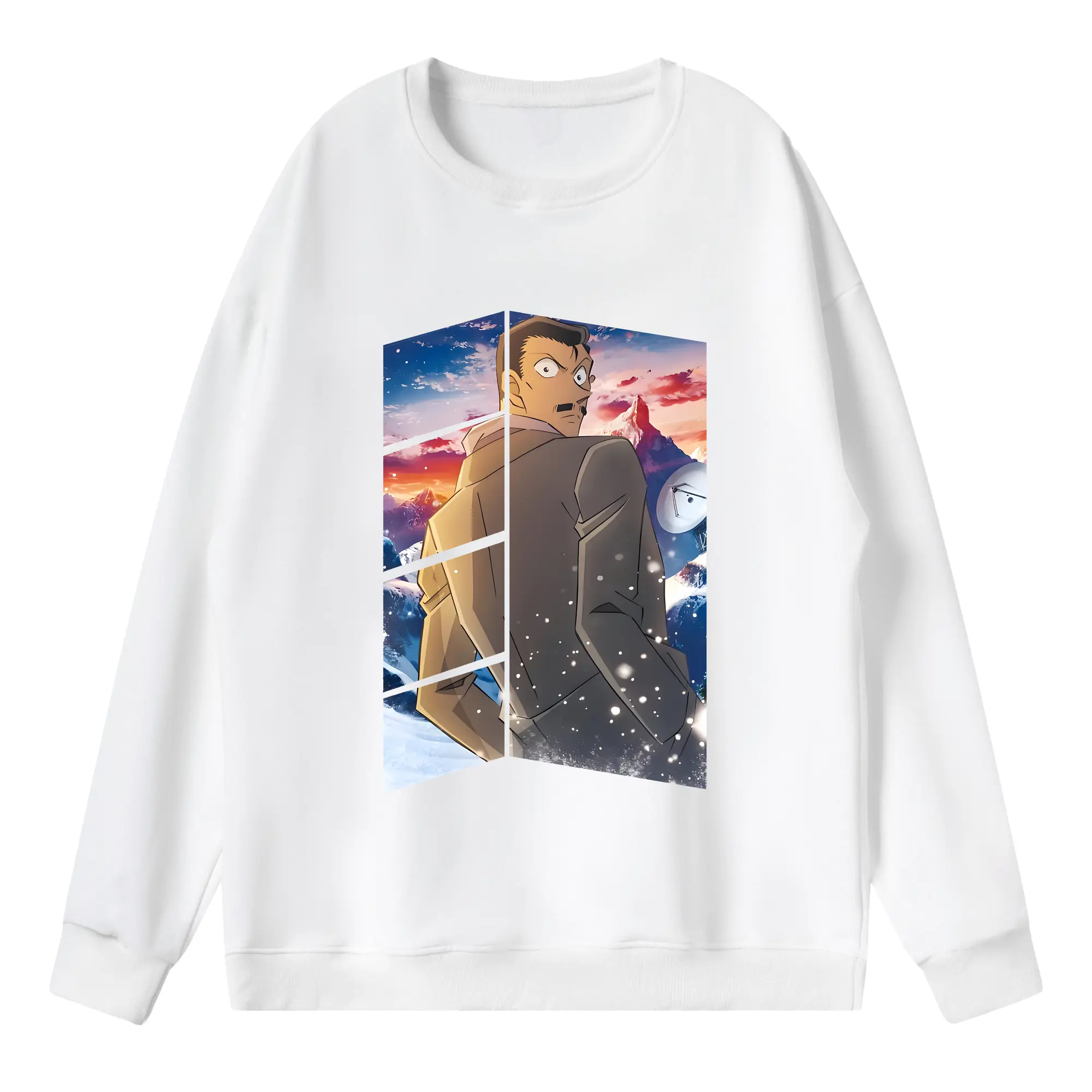 名探偵コナン グッズ 毛利 小五郎 - 薄手 クルーネック スウェット 裏毛260g · ポリエステル 春秋向け カジュアル 男女兼用 · トレーナー デイリー スポーツ 散歩に最適