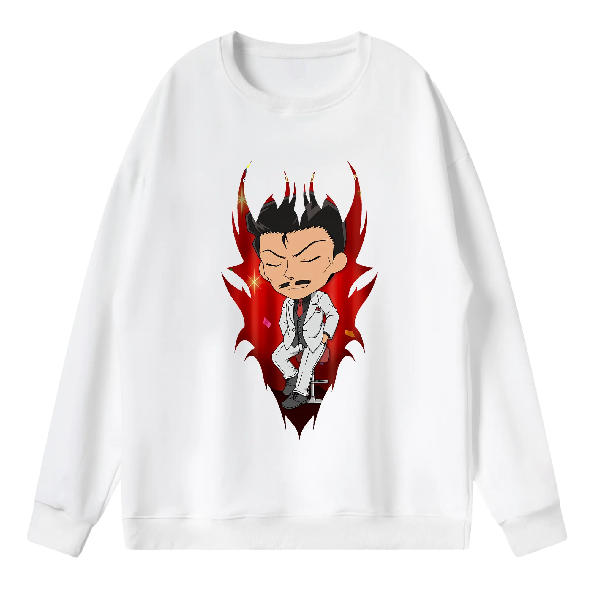 名探偵コナン グッズ 毛利 小五郎 - 薄手 クルーネック スウェット 裏毛260g · ポリエステル 春秋向け カジュアル 男女兼用 · トレーナー デイリー スポーツ 散歩に最適