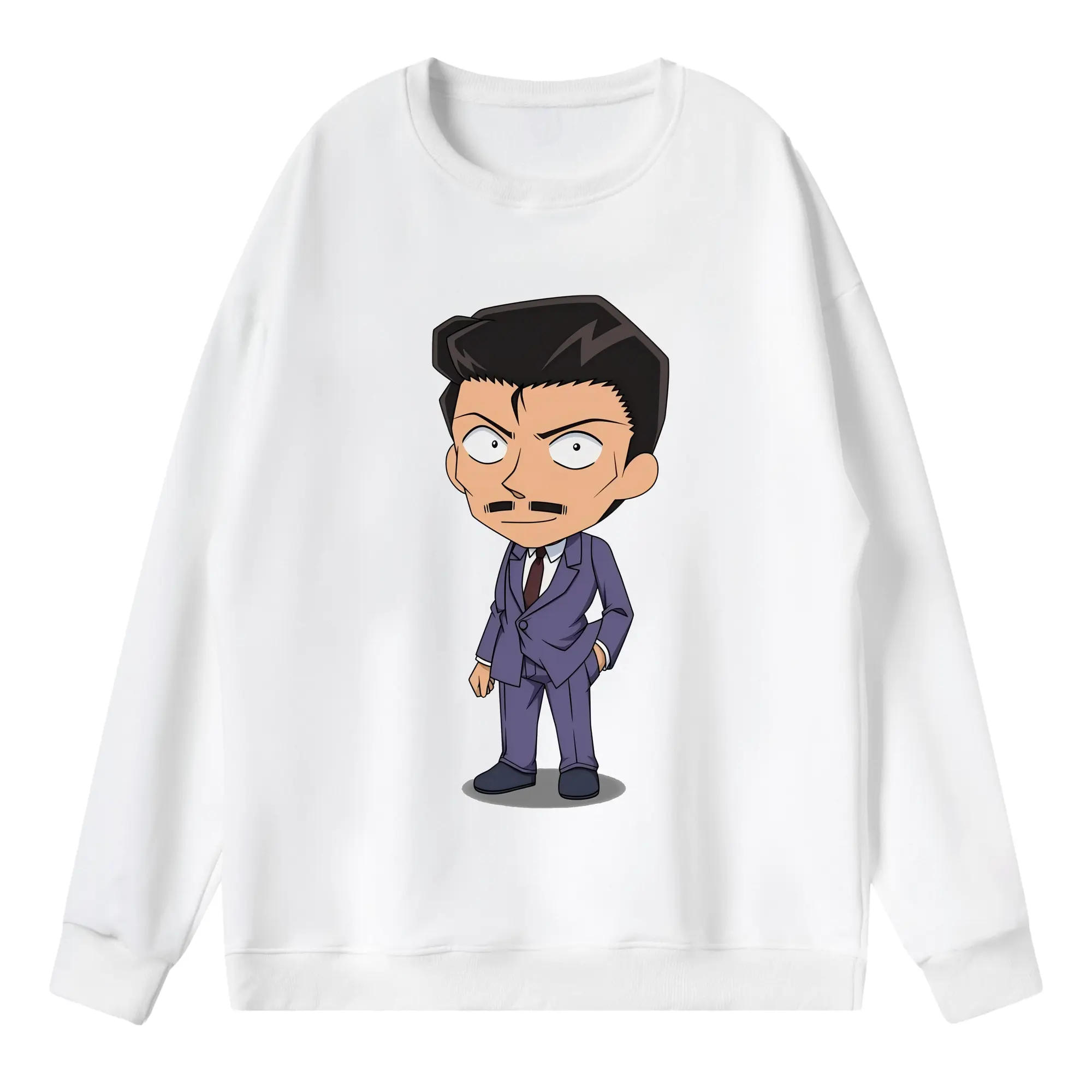 名探偵コナン グッズ 毛利 小五郎 - 薄手 クルーネック スウェット 裏毛260g · ポリエステル 春秋向け カジュアル 男女兼用 · トレーナー デイリー スポーツ 散歩に最適