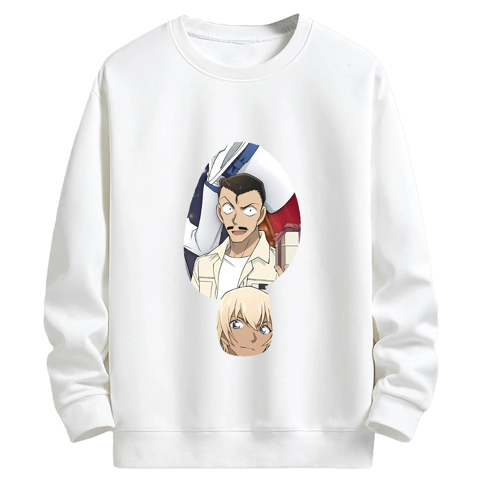 名探偵コナン グッズ 毛利 小五郎 - キッズ クルーネックスウェットシャツ ・ フロントプリント ・ 綿80％ ポリエステル20％ ・ 快適 通学 スポーツ 日常使い お散歩用