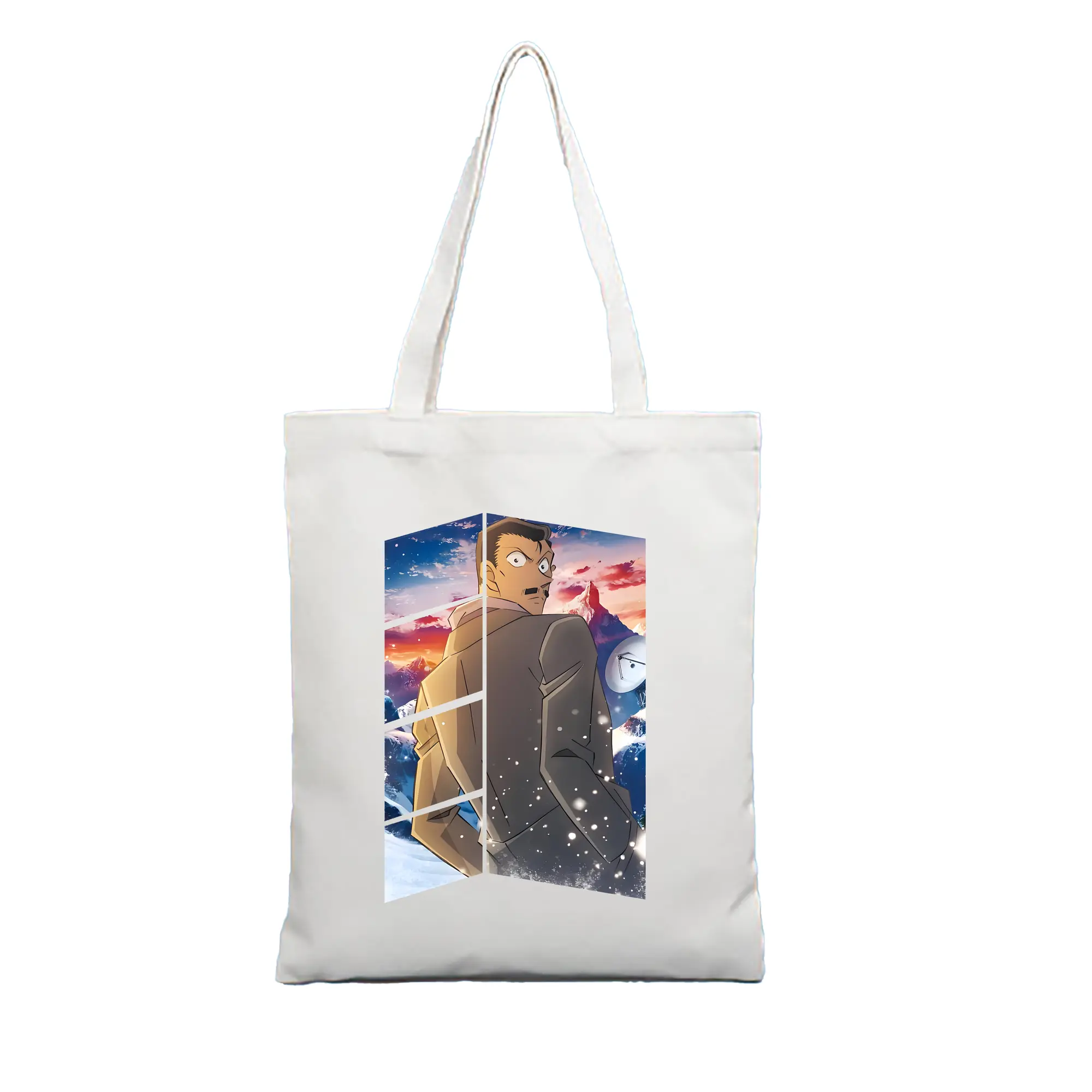 名探偵コナン グッズ 毛利 小五郎 - 縦型キャンバス手提げバッグ（トートバッグ） ・ キャンバス素材 ・ ショッピング用 ・ 軽量 丈夫 お手入れ簡単