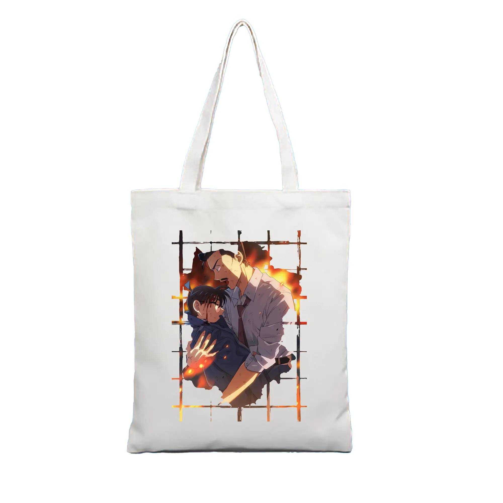 名探偵コナン グッズ 毛利 小五郎 - 縦型キャンバス手提げバッグ（トートバッグ） ・ キャンバス素材 ・ ショッピング用 ・ 軽量 丈夫 お手入れ簡単