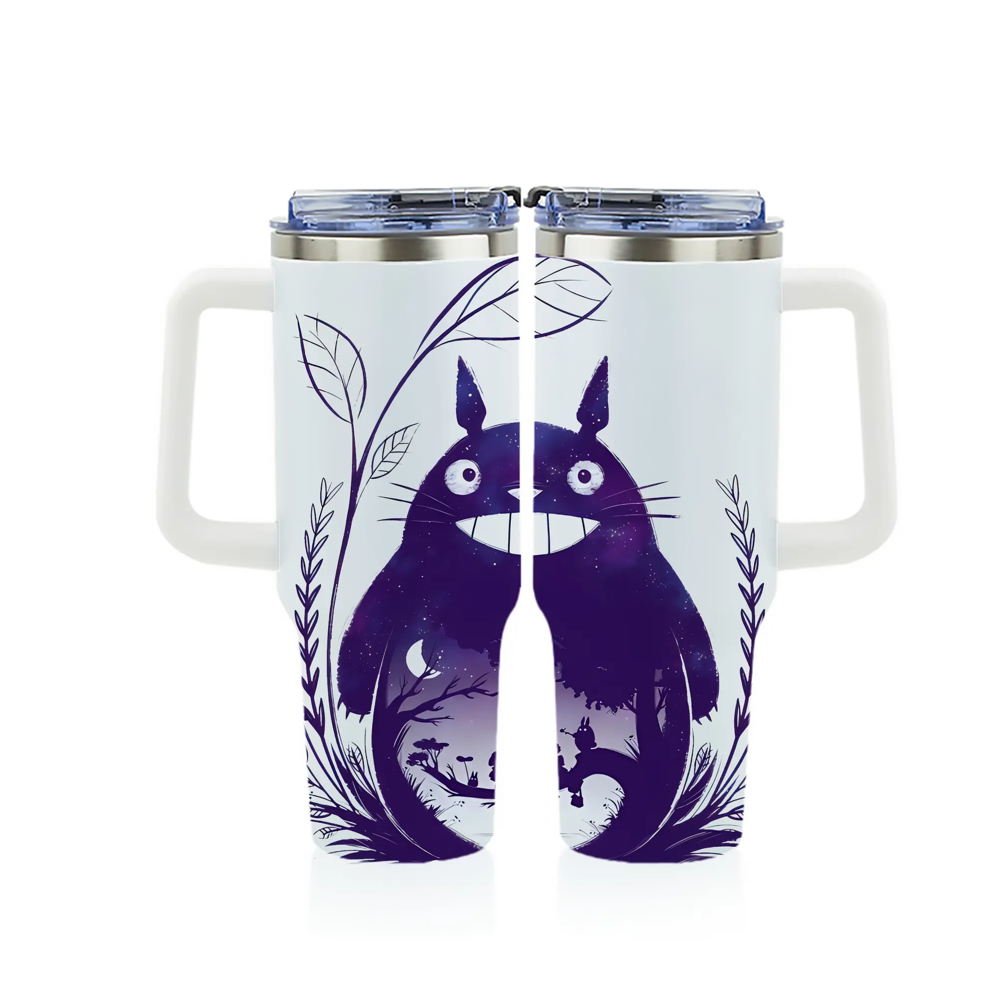 となりのトトロ グッズ トトロ - 1200mL フルプリント車用タンブラー ・ 304ステンレス 内側 ・ 201ステンレス 外側 ・ 保温 保冷 ・ 通勤 ドライブ アウトドア用