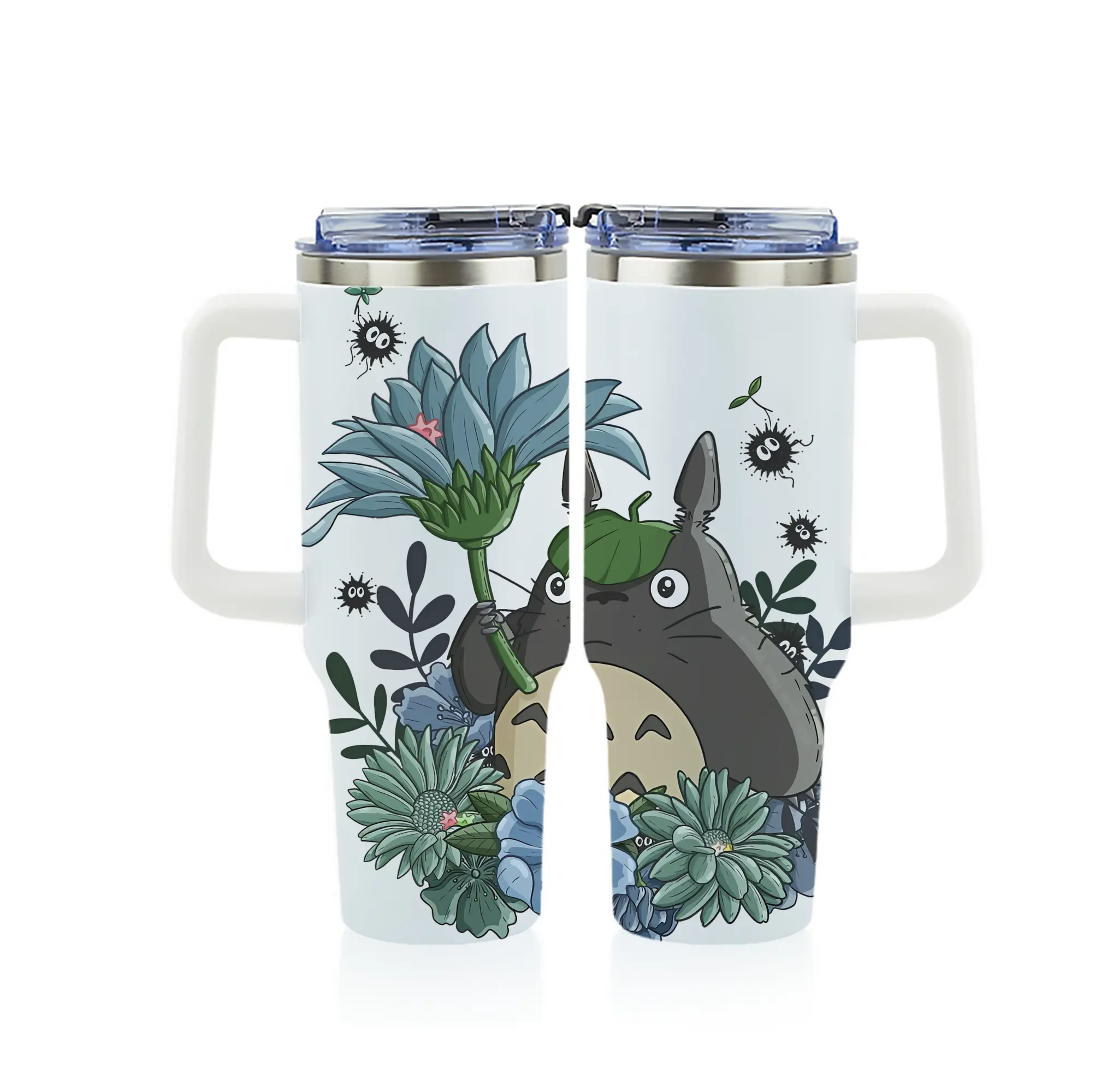 となりのトトロ グッズ トトロ - 1200mL フルプリント車用タンブラー ・ 304ステンレス 内側 ・ 201ステンレス 外側 ・ 保温 保冷 ・ 通勤 ドライブ アウトドア用