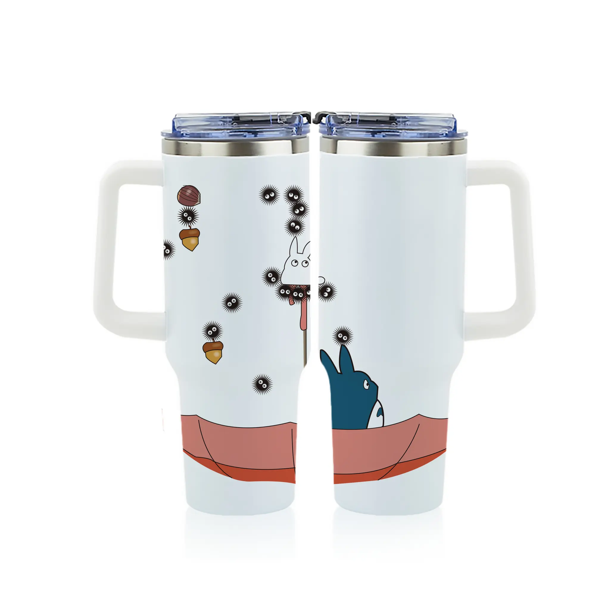 となりのトトロ グッズ トトロ - 1200mL フルプリント車用タンブラー ・ 304ステンレス 内側 ・ 201ステンレス 外側 ・ 保温 保冷 ・ 通勤 ドライブ アウトドア用