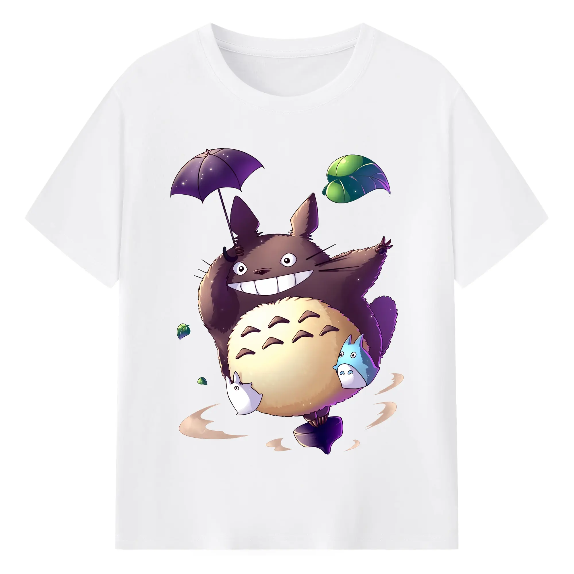 となりのトトロ グッズ トトロ - 綿100％ 半袖Tシャツ ・ フロントプリント ・ 快適 通気性 ・ 日常使い 散歩 スポーツ用