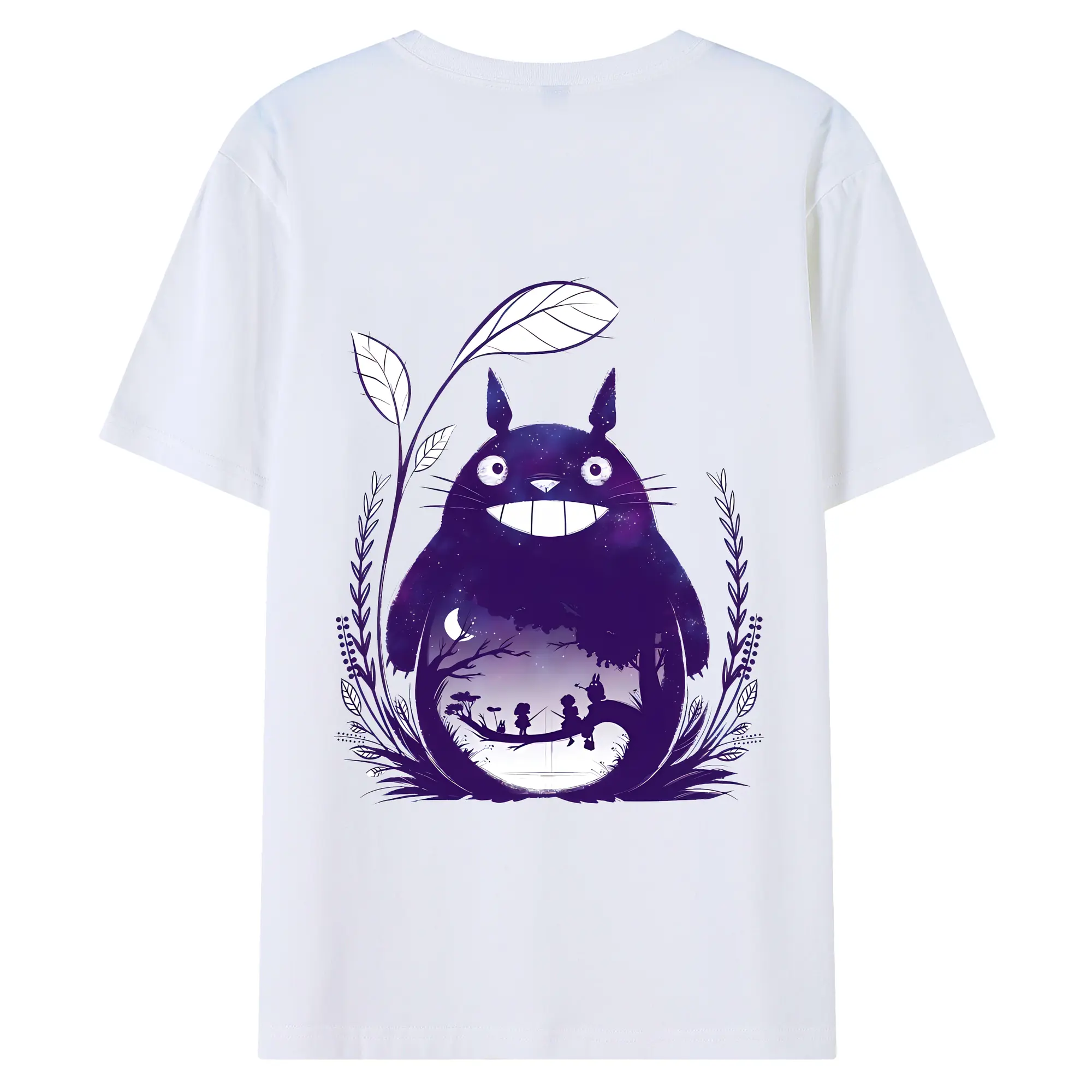 となりのトトロ グッズ トトロ - 綿100％ 半袖Tシャツ ・ バックプリント ・ 快適 通気性 ・ 日常使い 散歩 スポーツ用