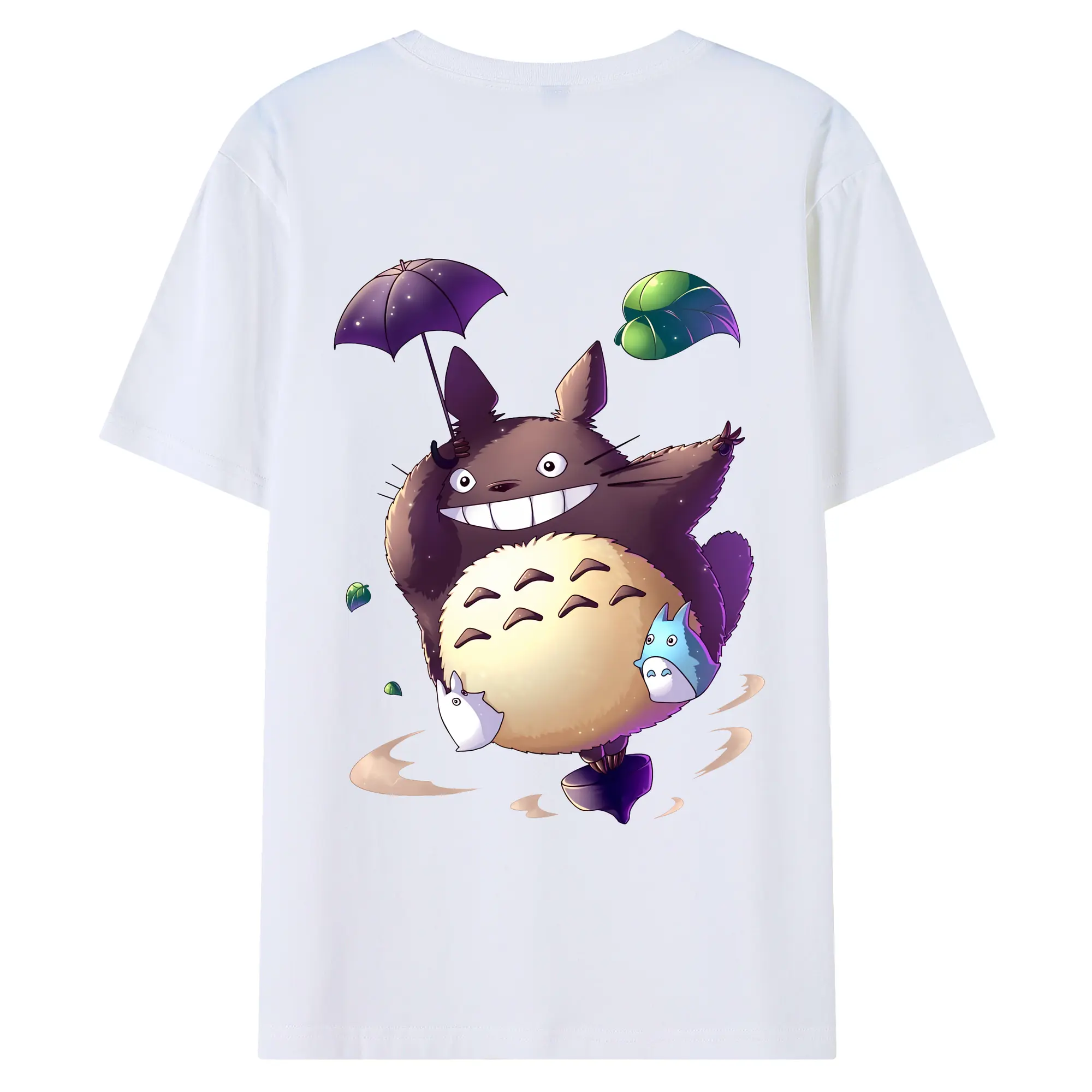 となりのトトロ グッズ トトロ - 綿100％ 半袖Tシャツ ・ バックプリント ・ 快適 通気性 ・ 日常使い 散歩 スポーツ用