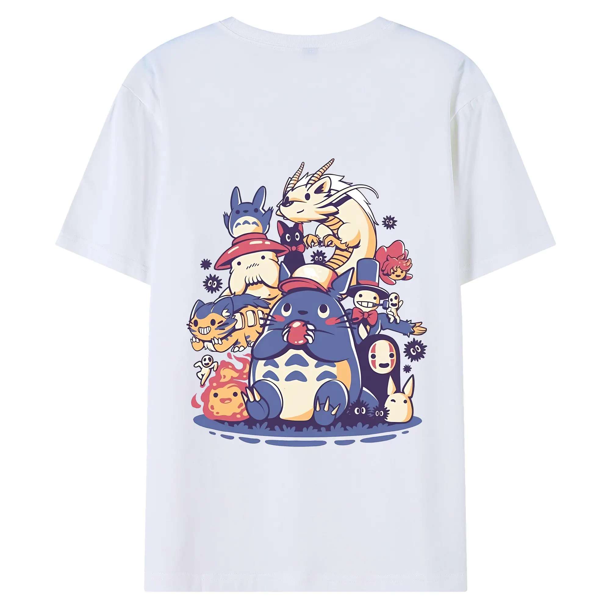 となりのトトロ グッズ トトロ - 綿100％ 半袖Tシャツ ・ バックプリント ・ 快適 通気性 ・ 日常使い 散歩 スポーツ用