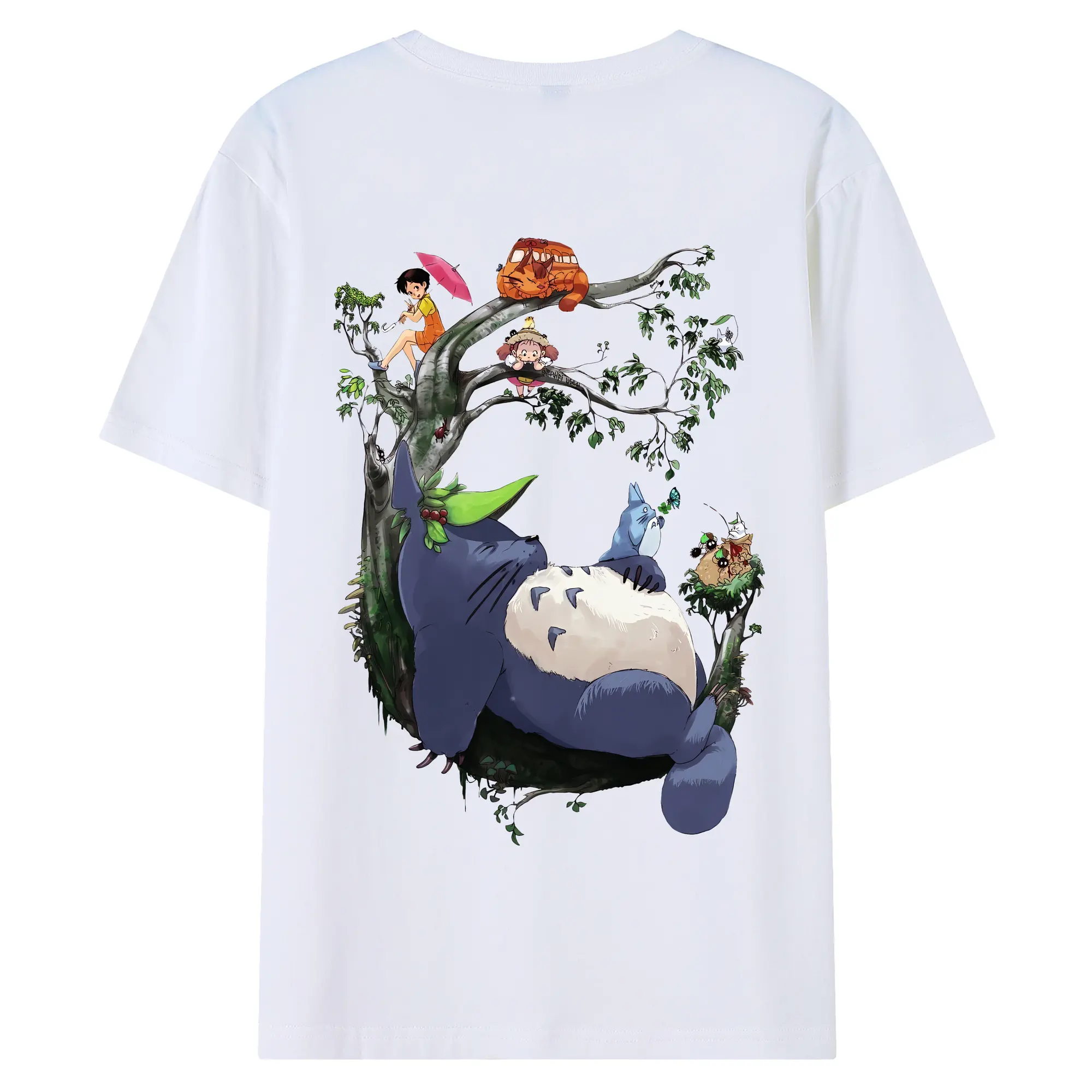 となりのトトロ グッズ トトロ - 綿100％ 半袖Tシャツ ・ バックプリント ・ 快適 通気性 ・ 日常使い 散歩 スポーツ用