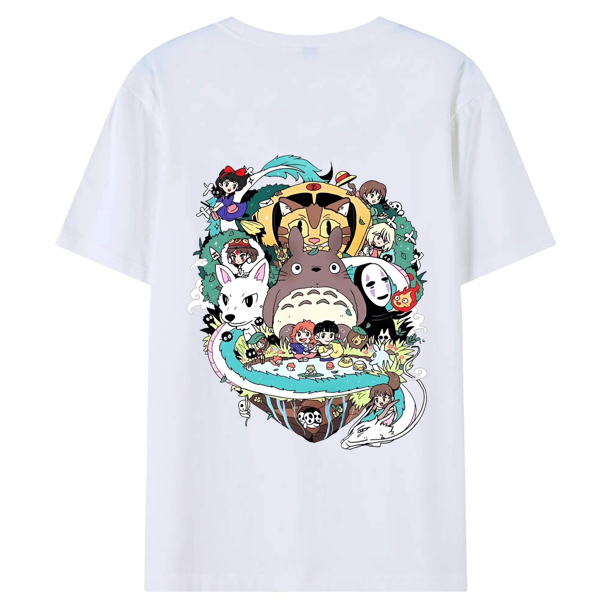 となりのトトロ グッズ トトロ - 綿100％ 半袖Tシャツ ・ バックプリント ・ 快適 通気性 ・ 日常使い 散歩 スポーツ用