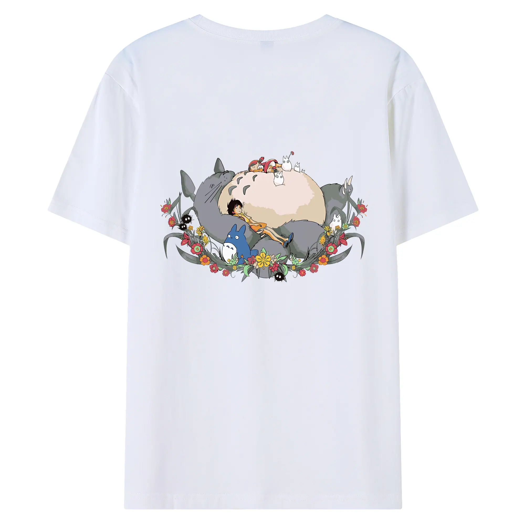 となりのトトロ グッズ トトロ - 綿100％ 半袖Tシャツ ・ バックプリント ・ 快適 通気性 ・ 日常使い 散歩 スポーツ用