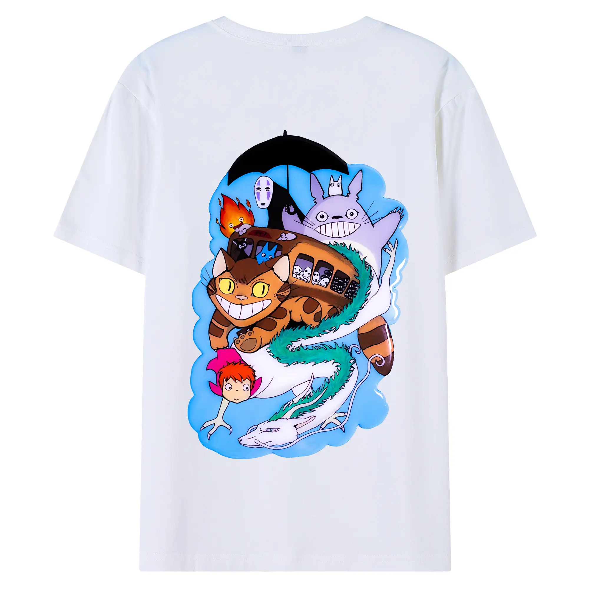 となりのトトロ グッズ トトロ - 綿100％ 半袖Tシャツ ・ バックプリント ・ 快適 通気性 ・ 日常使い 散歩 スポーツ用