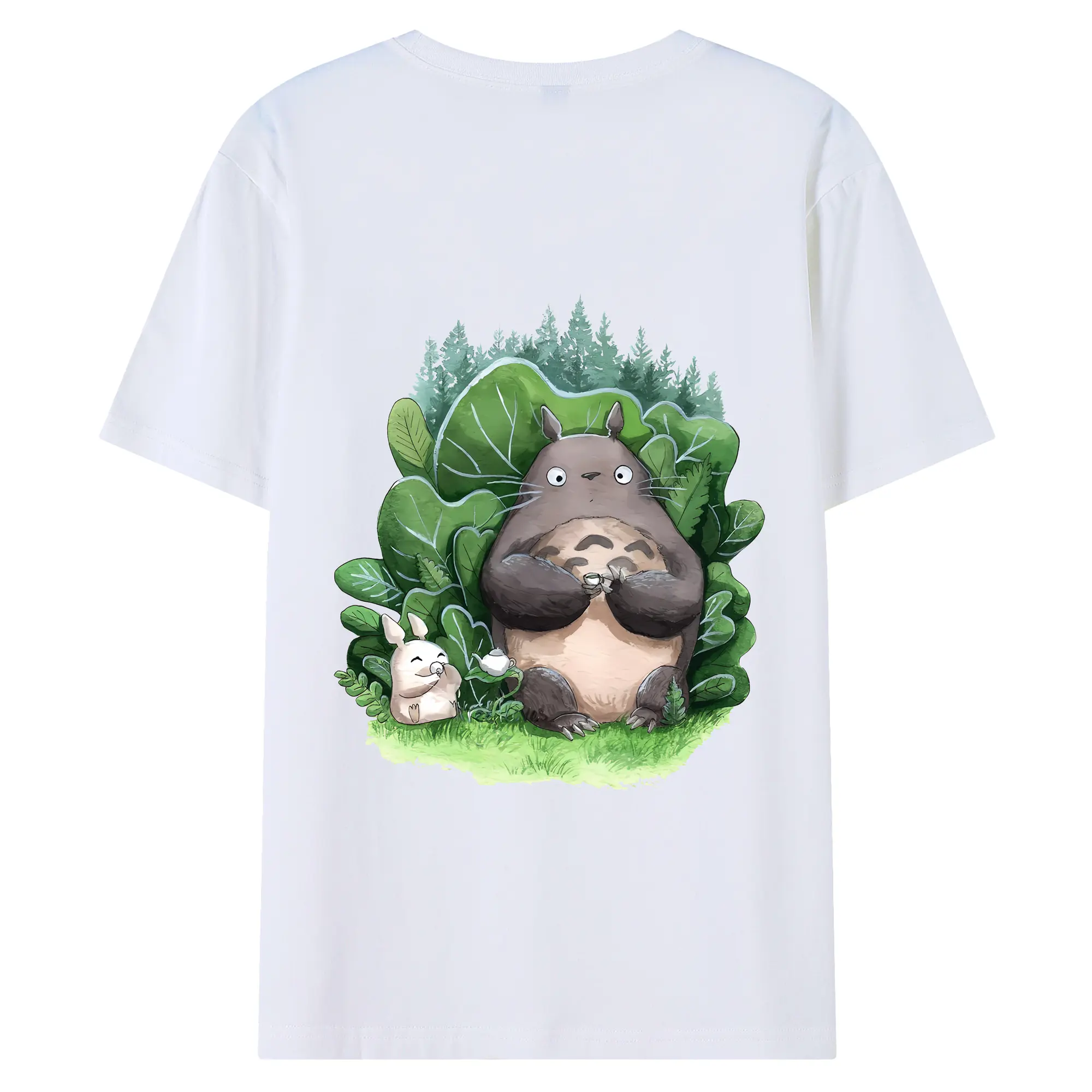 となりのトトロ グッズ トトロ - 綿100％ 半袖Tシャツ ・ バックプリント ・ 快適 通気性 ・ 日常使い 散歩 スポーツ用