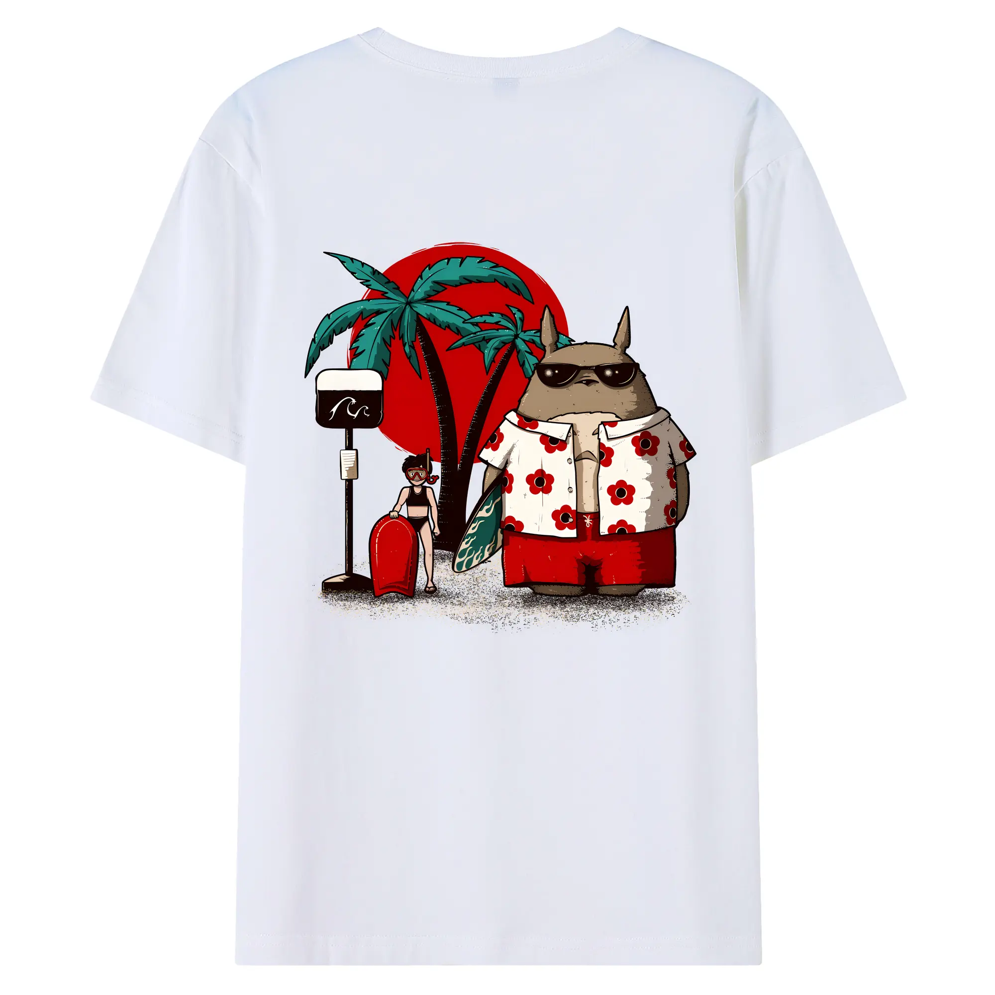 となりのトトロ グッズ トトロ - 綿100％ 半袖Tシャツ ・ バックプリント ・ 快適 通気性 ・ 日常使い 散歩 スポーツ用