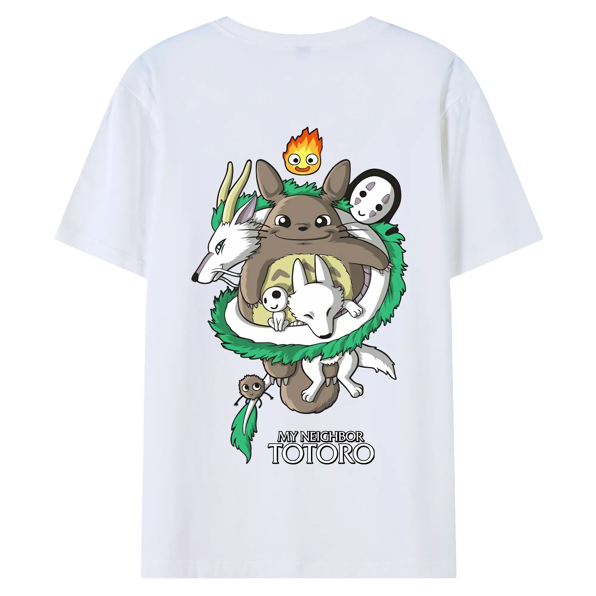 となりのトトロ グッズ トトロ - 綿100％ 半袖Tシャツ ・ バックプリント ・ 快適 通気性 ・ 日常使い 散歩 スポーツ用