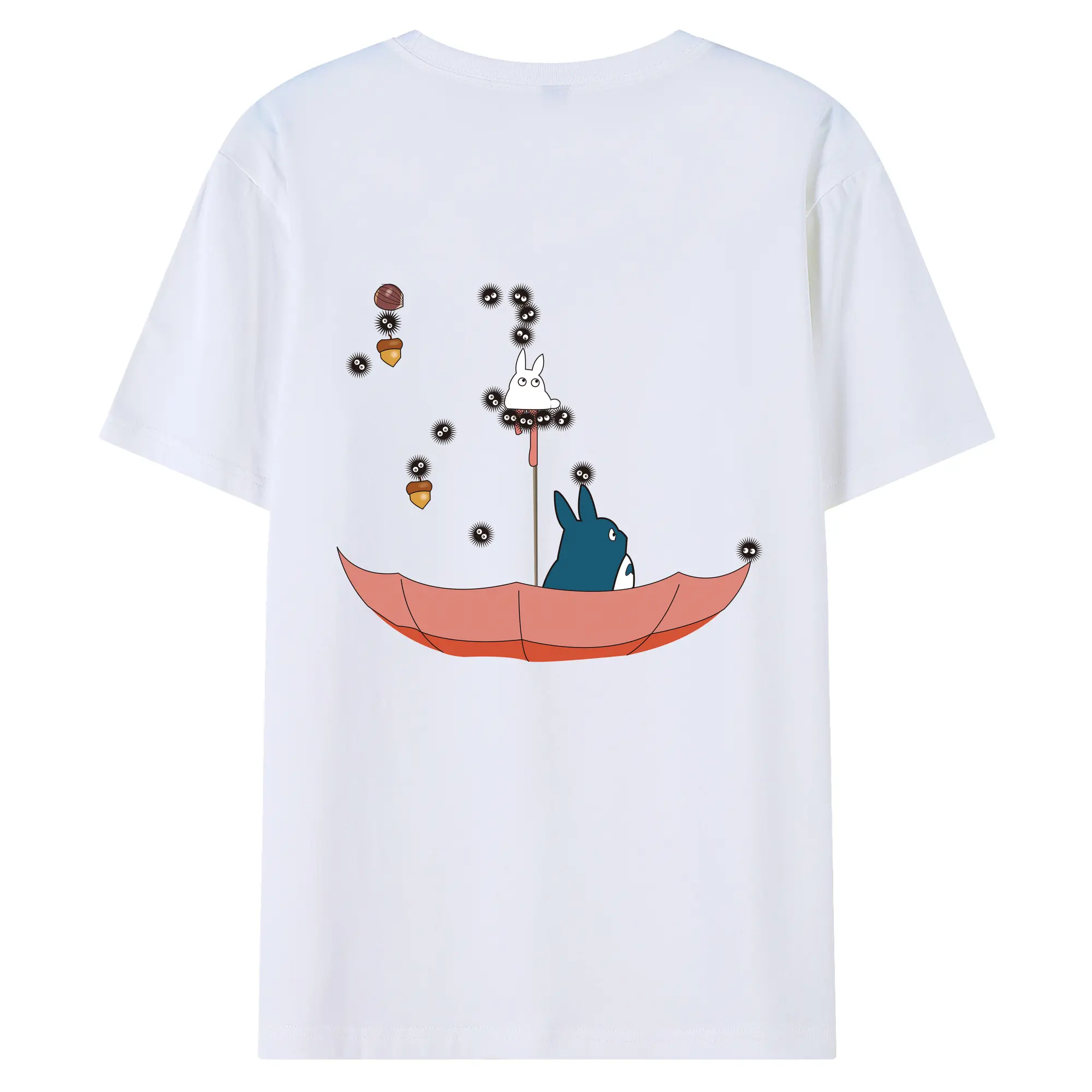 となりのトトロ グッズ トトロ - 綿100％ 半袖Tシャツ ・ バックプリント ・ 快適 通気性 ・ 日常使い 散歩 スポーツ用