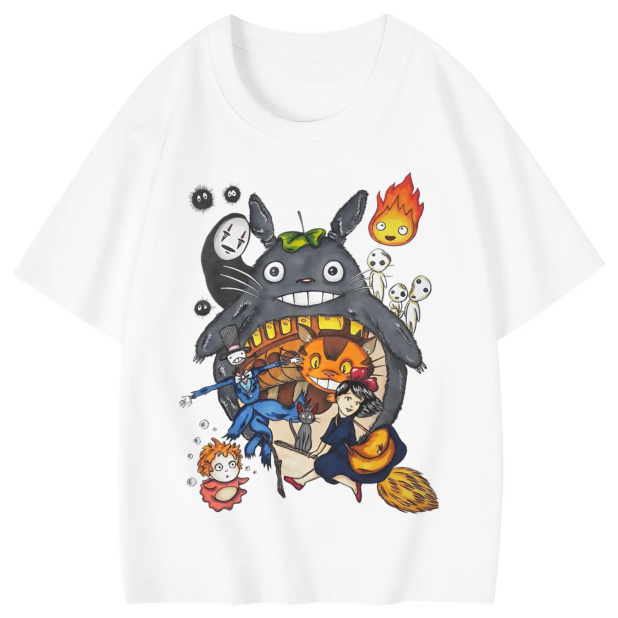 となりのトトロ グッズ トトロ - 綿100％ キッズTシャツ ・ フロントプリント ・ 快適 通気性 ・ スポーツ カジュアル 散歩用