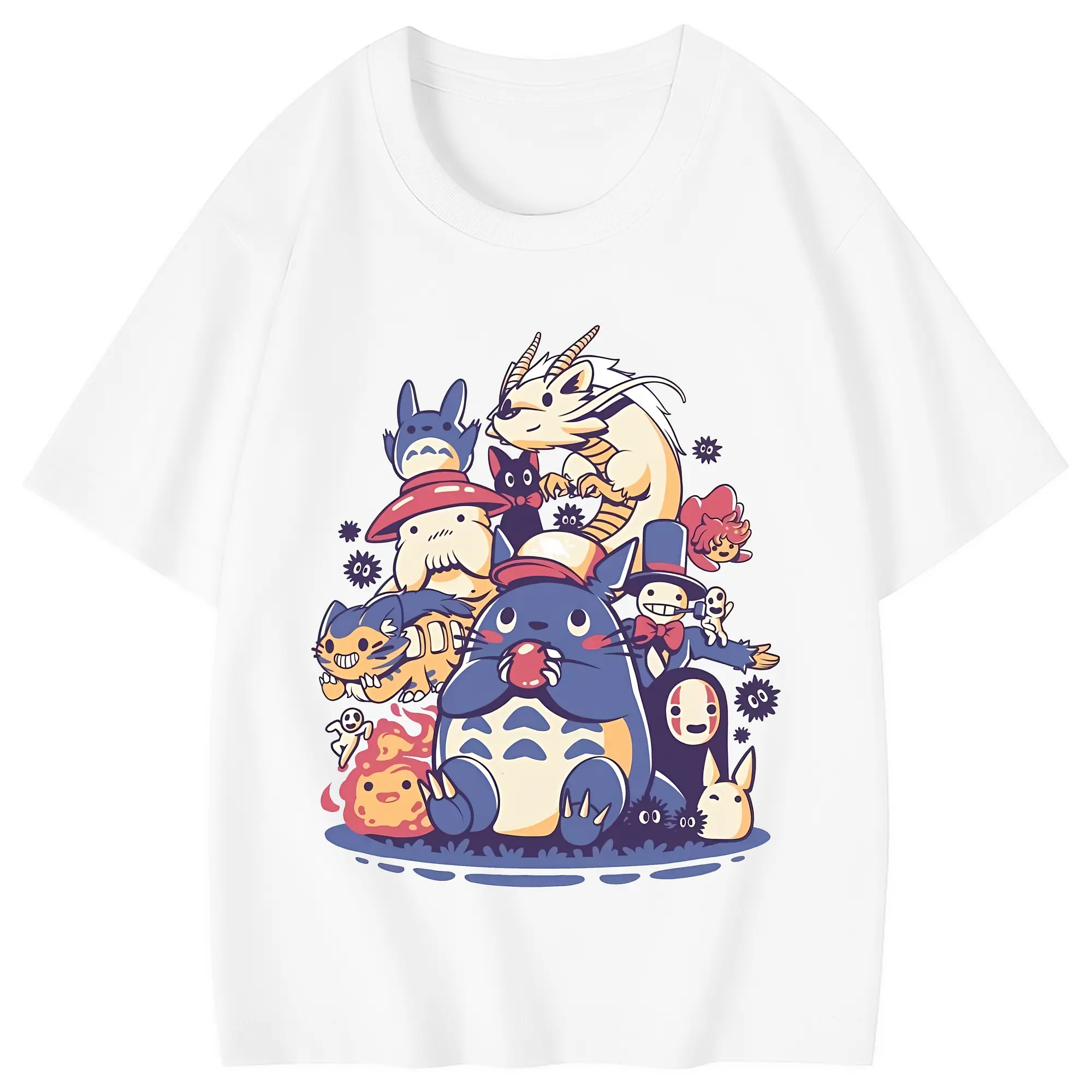 となりのトトロ グッズ トトロ - 綿100％ キッズTシャツ ・ フロントプリント ・ 快適 通気性 ・ スポーツ カジュアル 散歩用