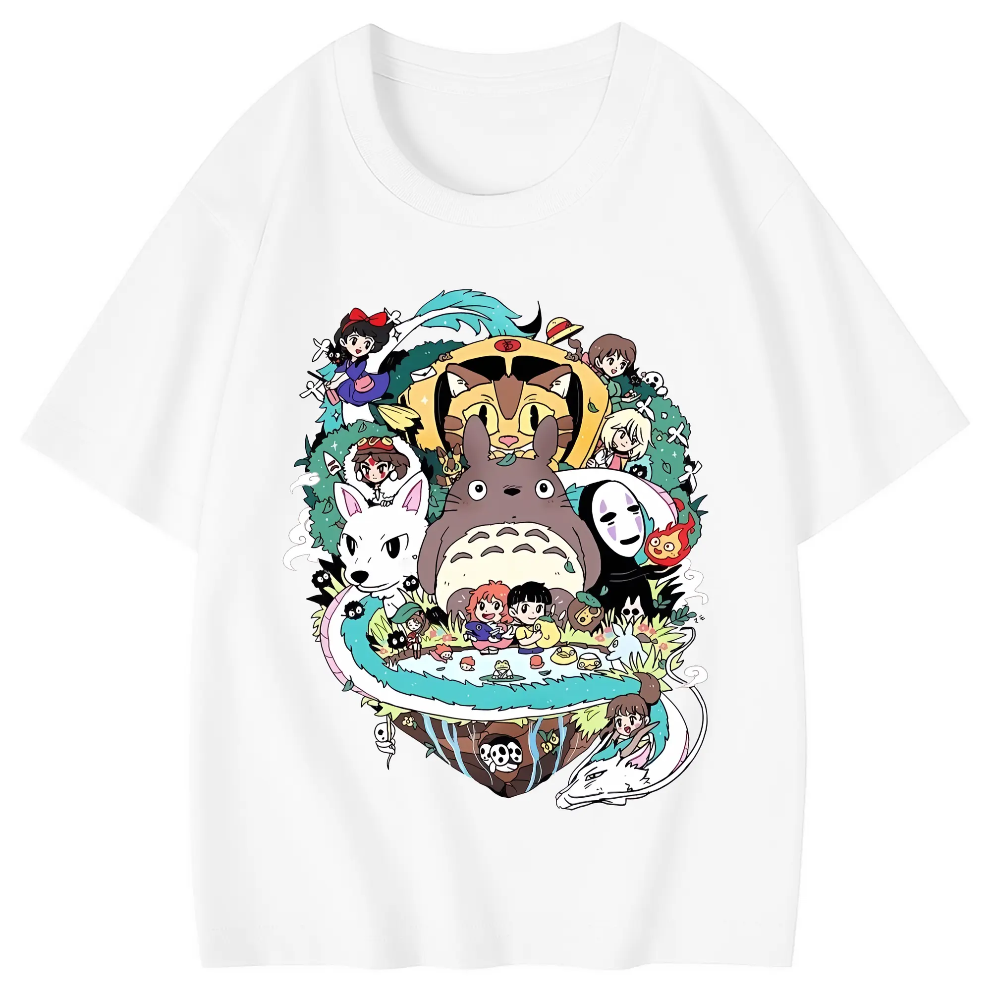 となりのトトロ グッズ トトロ - 綿100％ キッズTシャツ ・ フロントプリント ・ 快適 通気性 ・ スポーツ カジュアル 散歩用