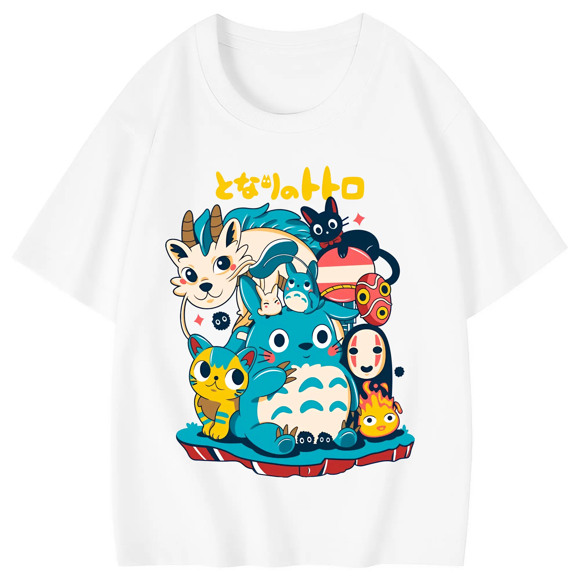 となりのトトロ グッズ トトロ - 綿100％ キッズTシャツ ・ フロントプリント ・ 快適 通気性 ・ スポーツ カジュアル 散歩用