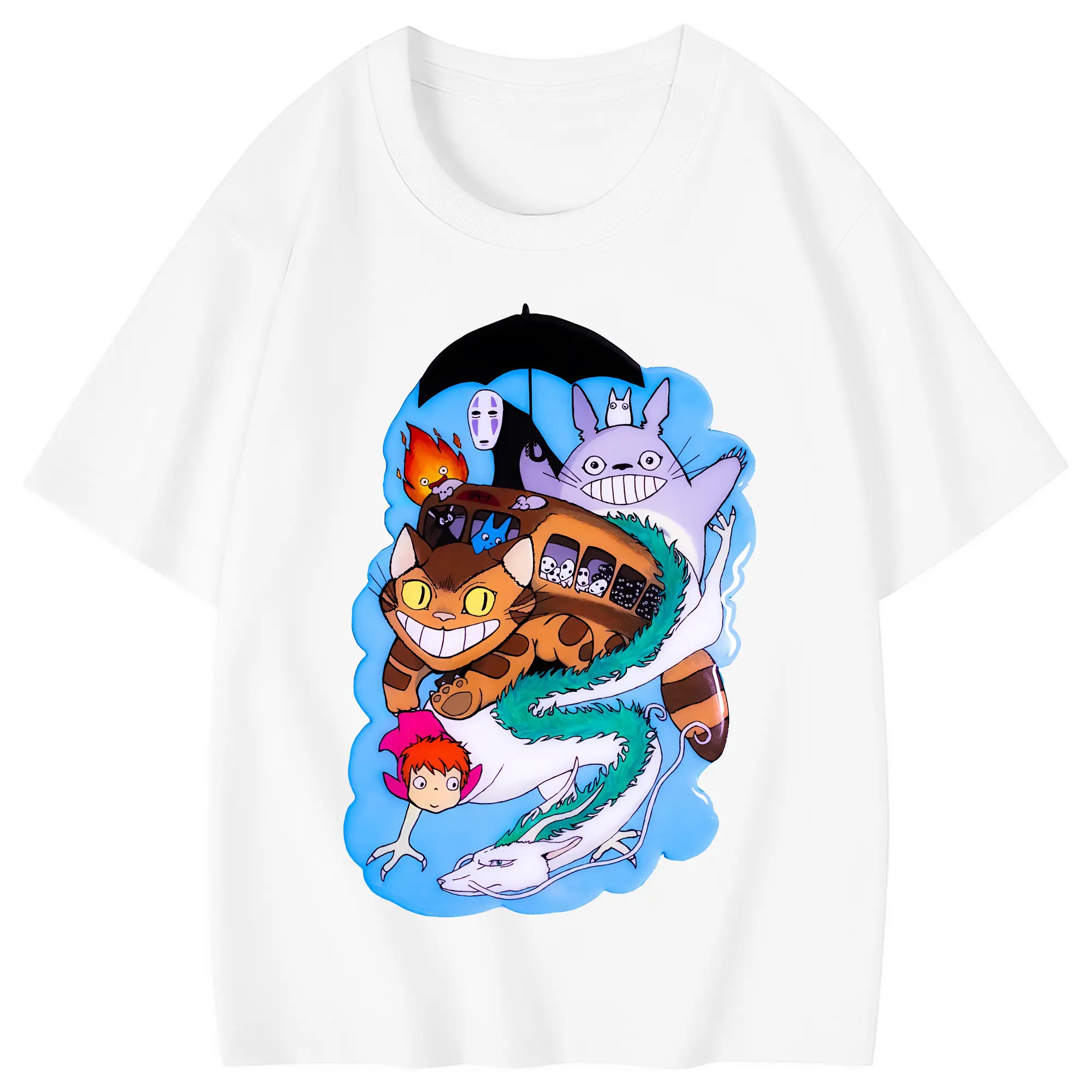 となりのトトロ グッズ トトロ - 綿100％ キッズTシャツ ・ フロントプリント ・ 快適 通気性 ・ スポーツ カジュアル 散歩用