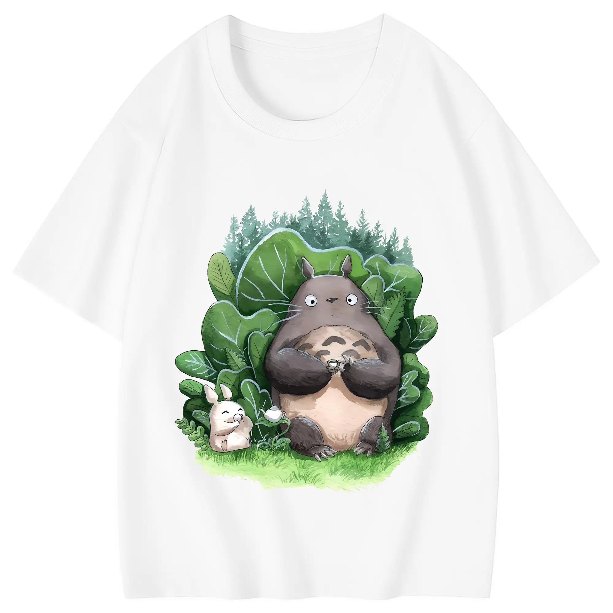 となりのトトロ グッズ トトロ - 綿100％ キッズTシャツ ・ フロントプリント ・ 快適 通気性 ・ スポーツ カジュアル 散歩用