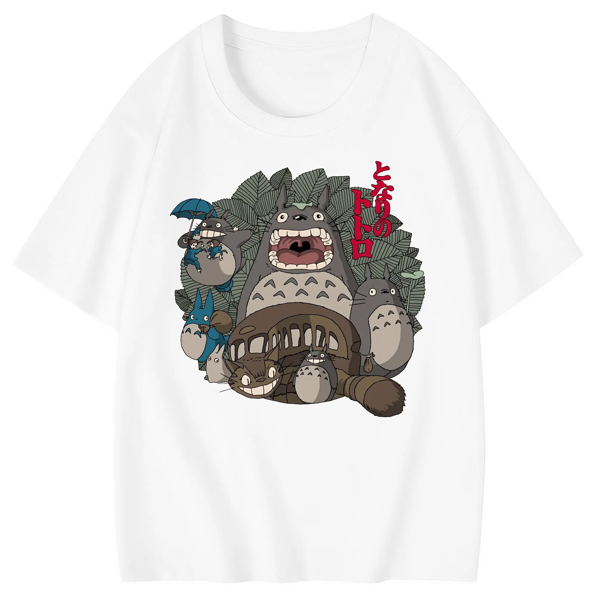 となりのトトロ グッズ トトロ - 綿100％ キッズTシャツ ・ フロントプリント ・ 快適 通気性 ・ スポーツ カジュアル 散歩用