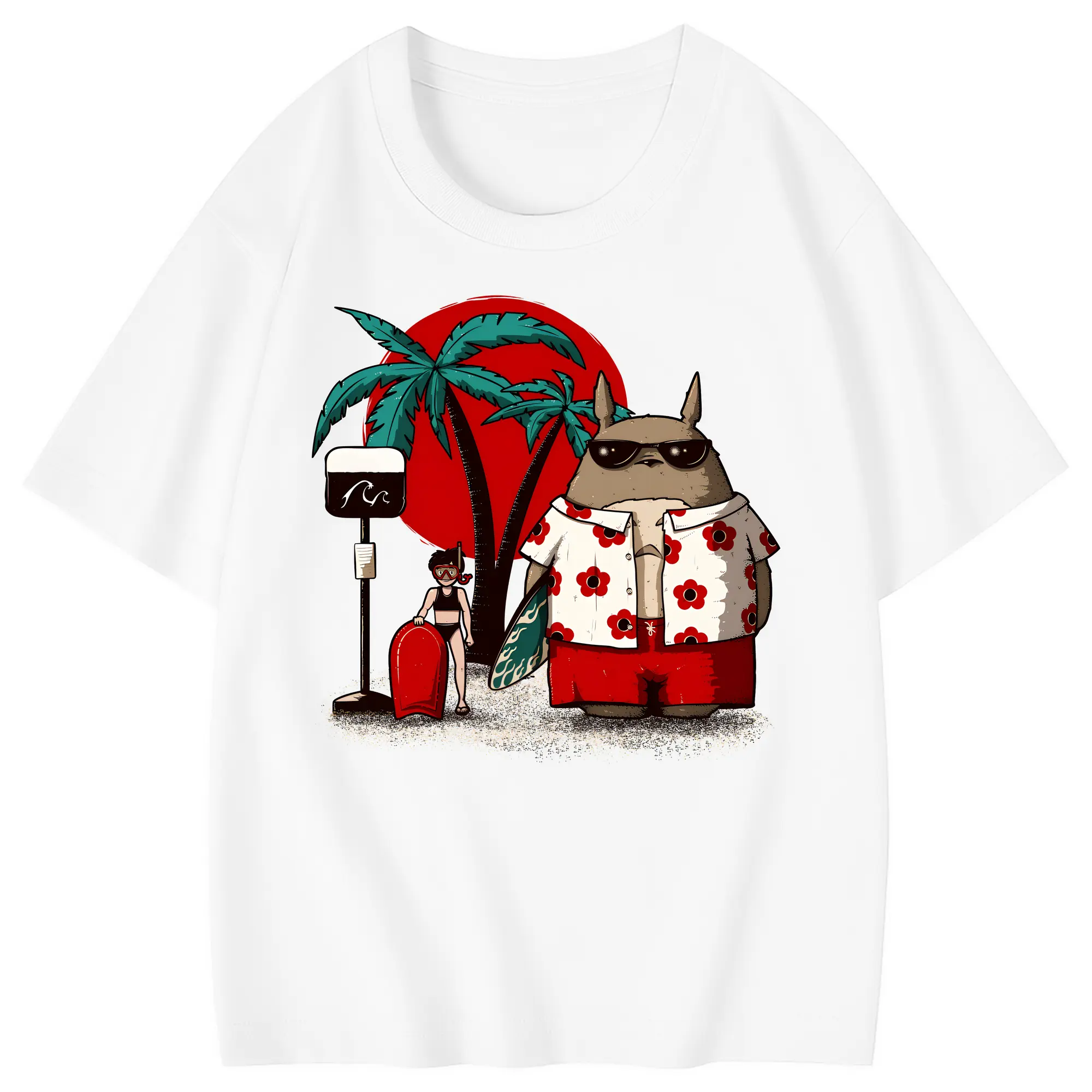 となりのトトロ グッズ トトロ - 綿100％ キッズTシャツ ・ フロントプリント ・ 快適 通気性 ・ スポーツ カジュアル 散歩用