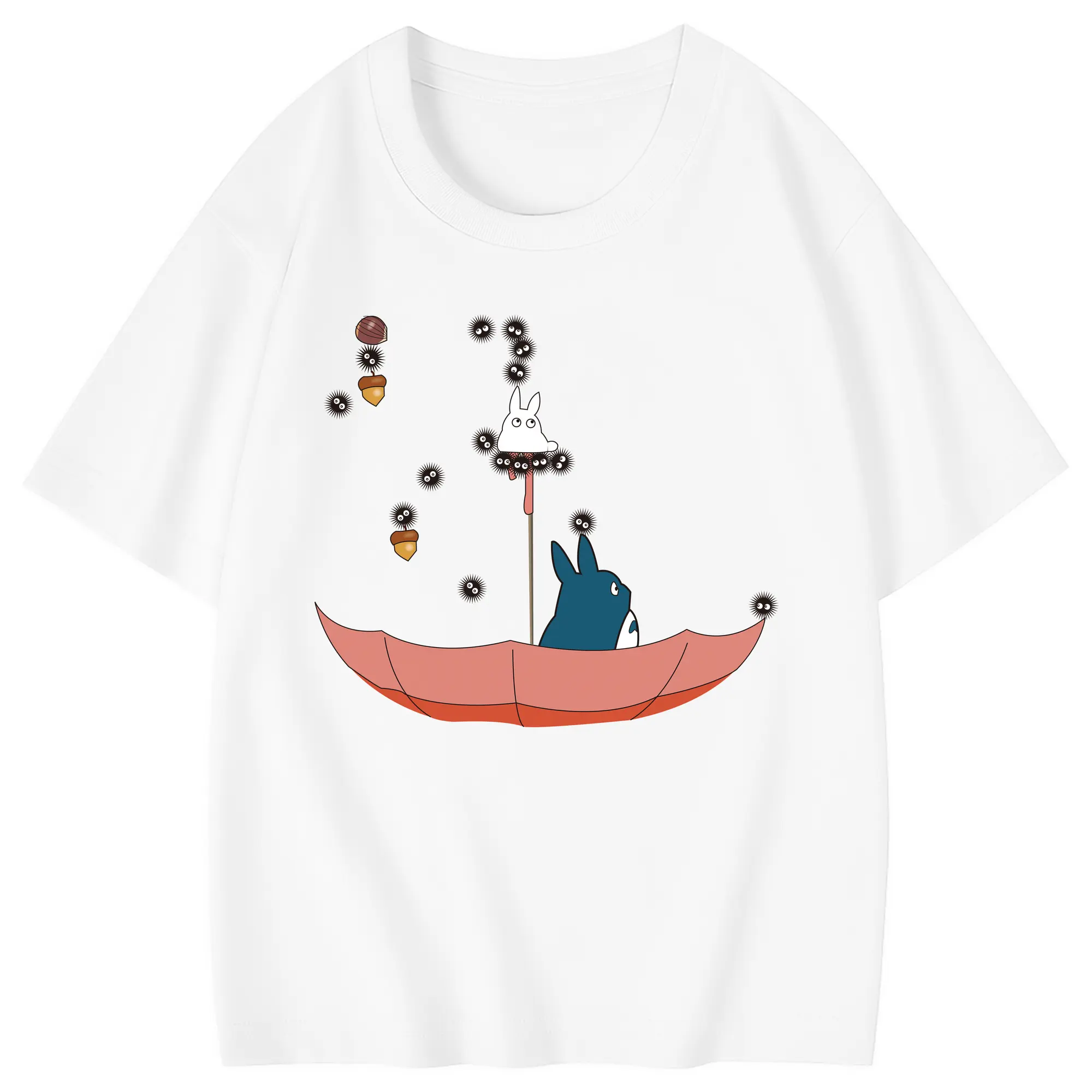 となりのトトロ グッズ トトロ - 綿100％ キッズTシャツ ・ フロントプリント ・ 快適 通気性 ・ スポーツ カジュアル 散歩用