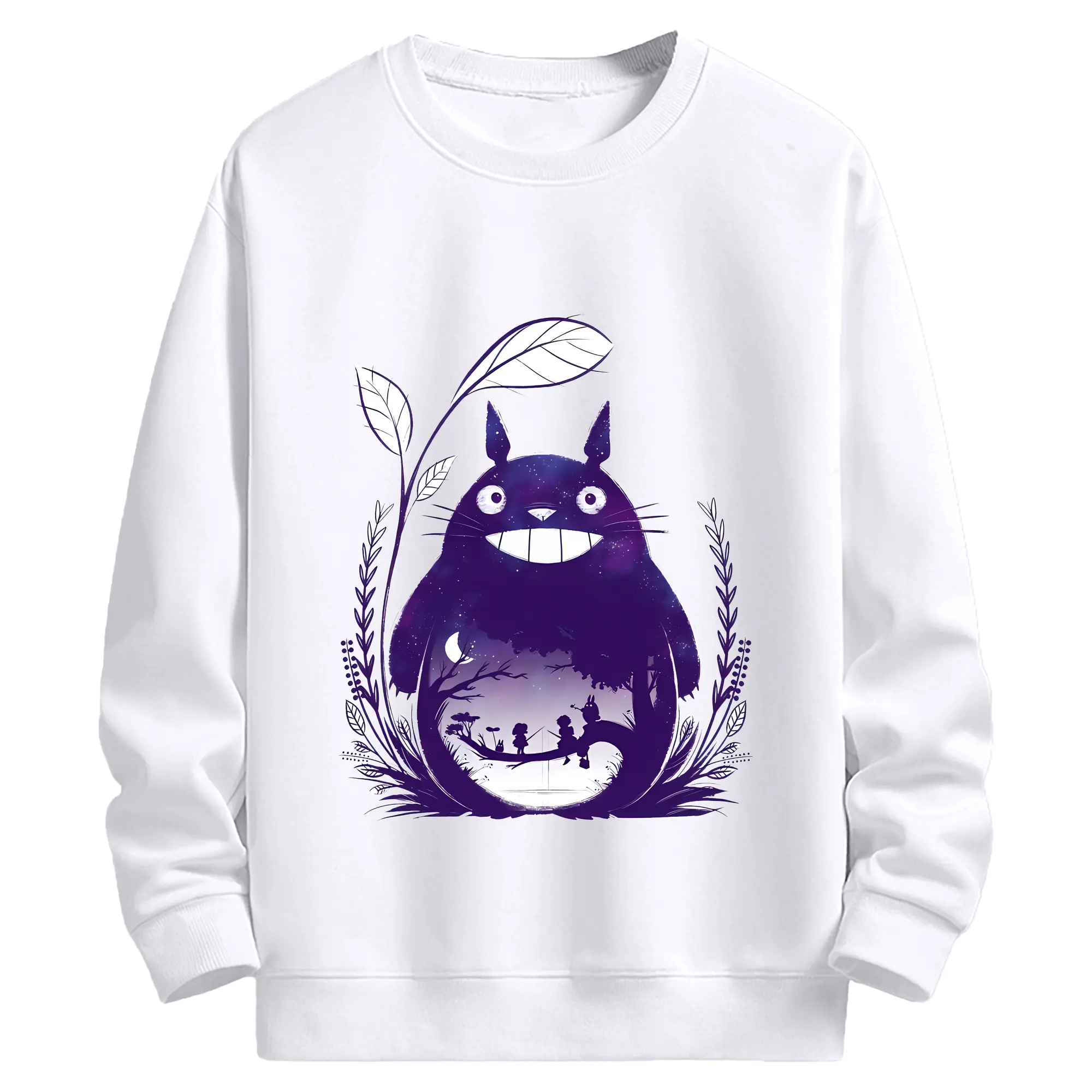 となりのトトロ グッズ トトロ - 高品質 クルーネック スウェット ・ コットン59％ ポリエステル41％ ・ ユニセックス 長袖 トレーナー ・ カジュアル デイリー スポーツ 散歩用