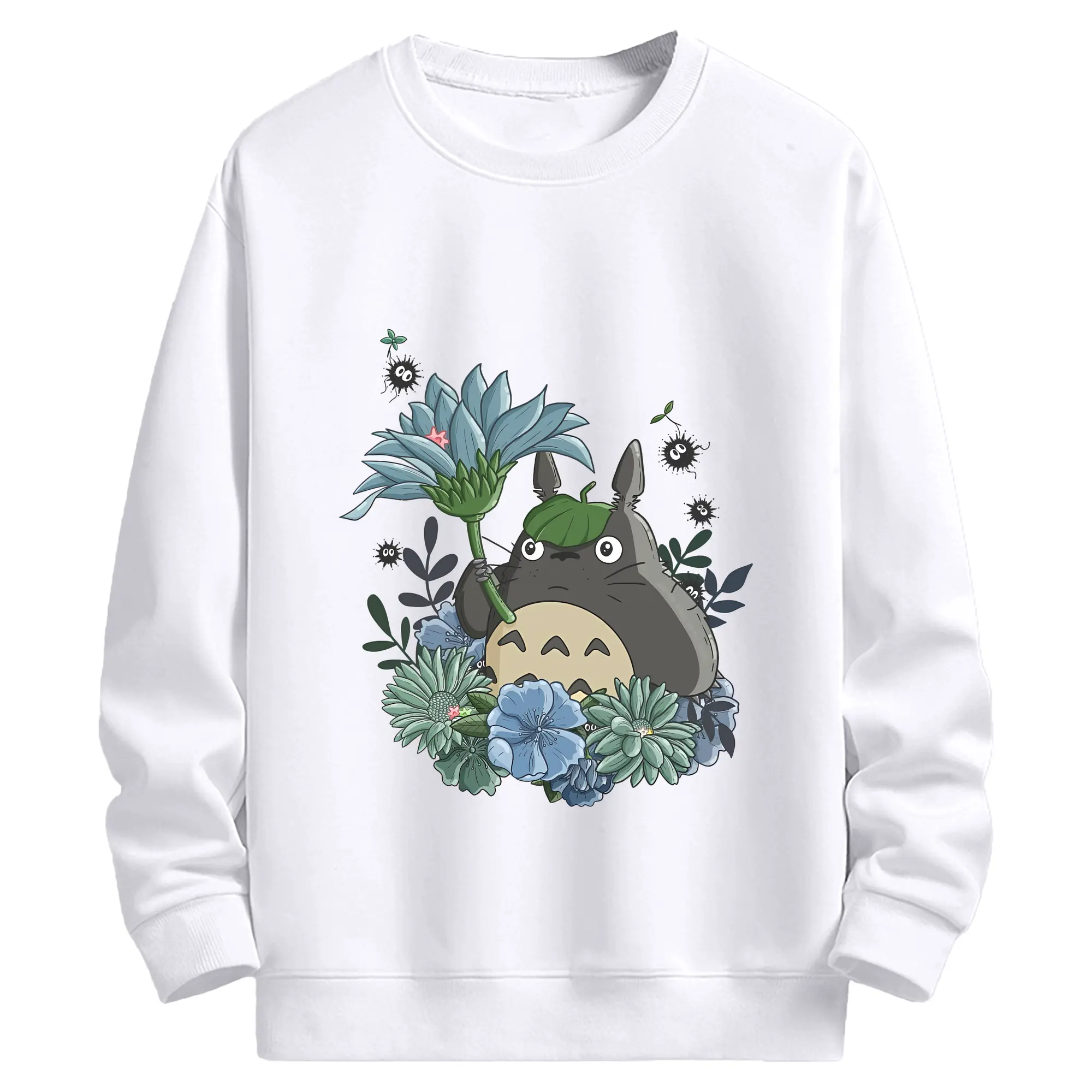 となりのトトロ グッズ トトロ - 高品質 クルーネック スウェット ・ コットン59％ ポリエステル41％ ・ ユニセックス 長袖 トレーナー ・ カジュアル デイリー スポーツ 散歩用