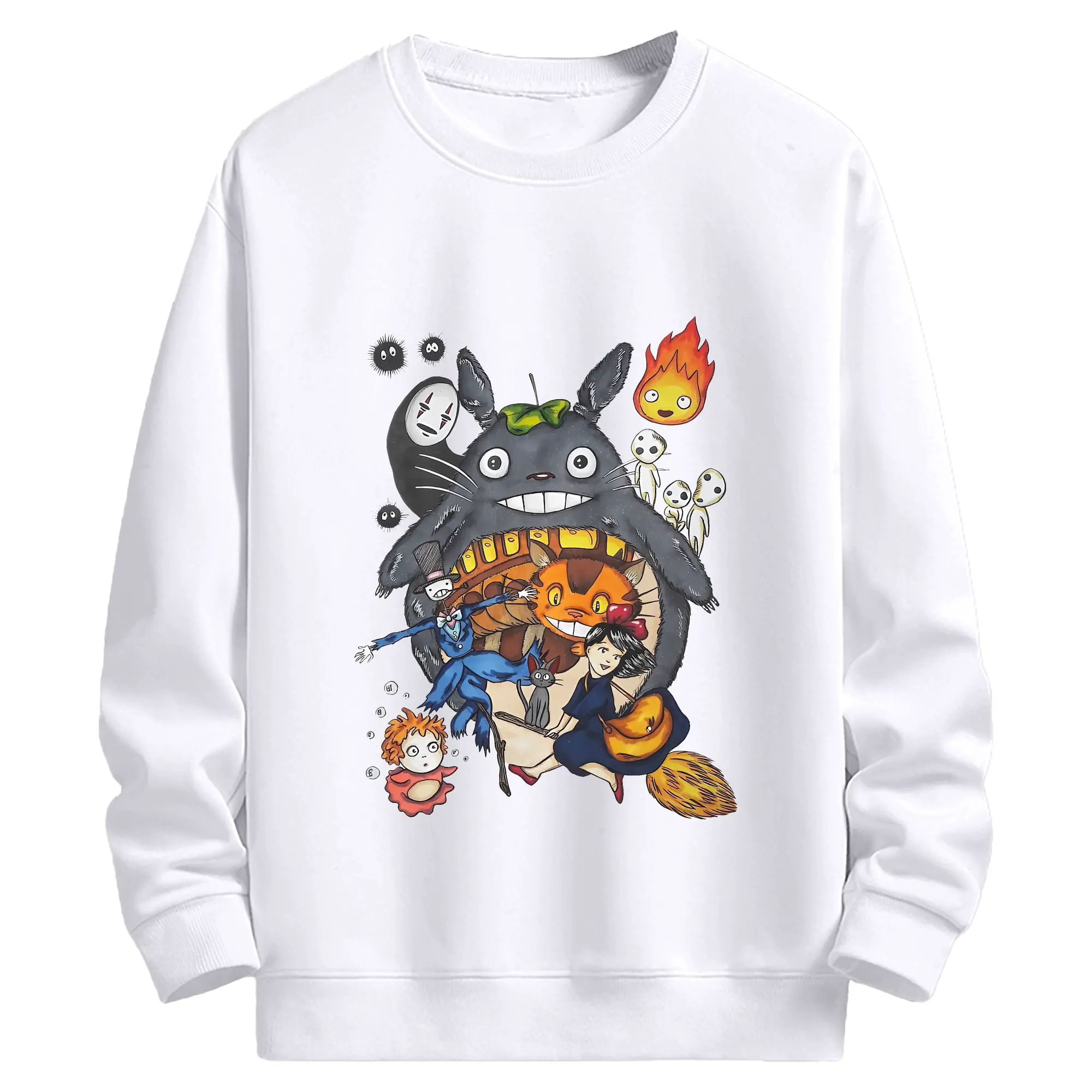 となりのトトロ グッズ トトロ - 高品質 クルーネック スウェット ・ コットン59％ ポリエステル41％ ・ ユニセックス 長袖 トレーナー ・ カジュアル デイリー スポーツ 散歩用