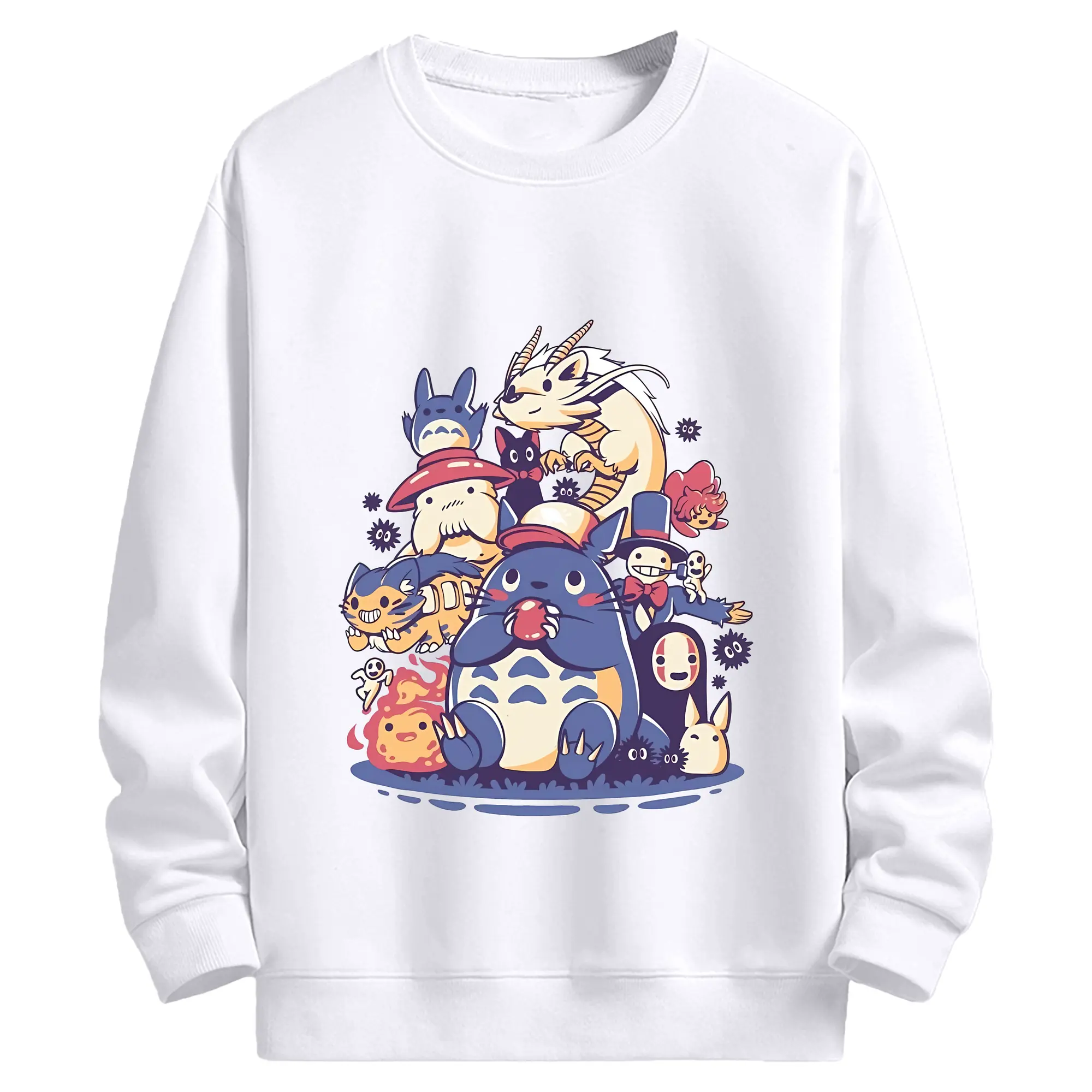 となりのトトロ グッズ トトロ - 高品質 クルーネック スウェット ・ コットン59％ ポリエステル41％ ・ ユニセックス 長袖 トレーナー ・ カジュアル デイリー スポーツ 散歩用