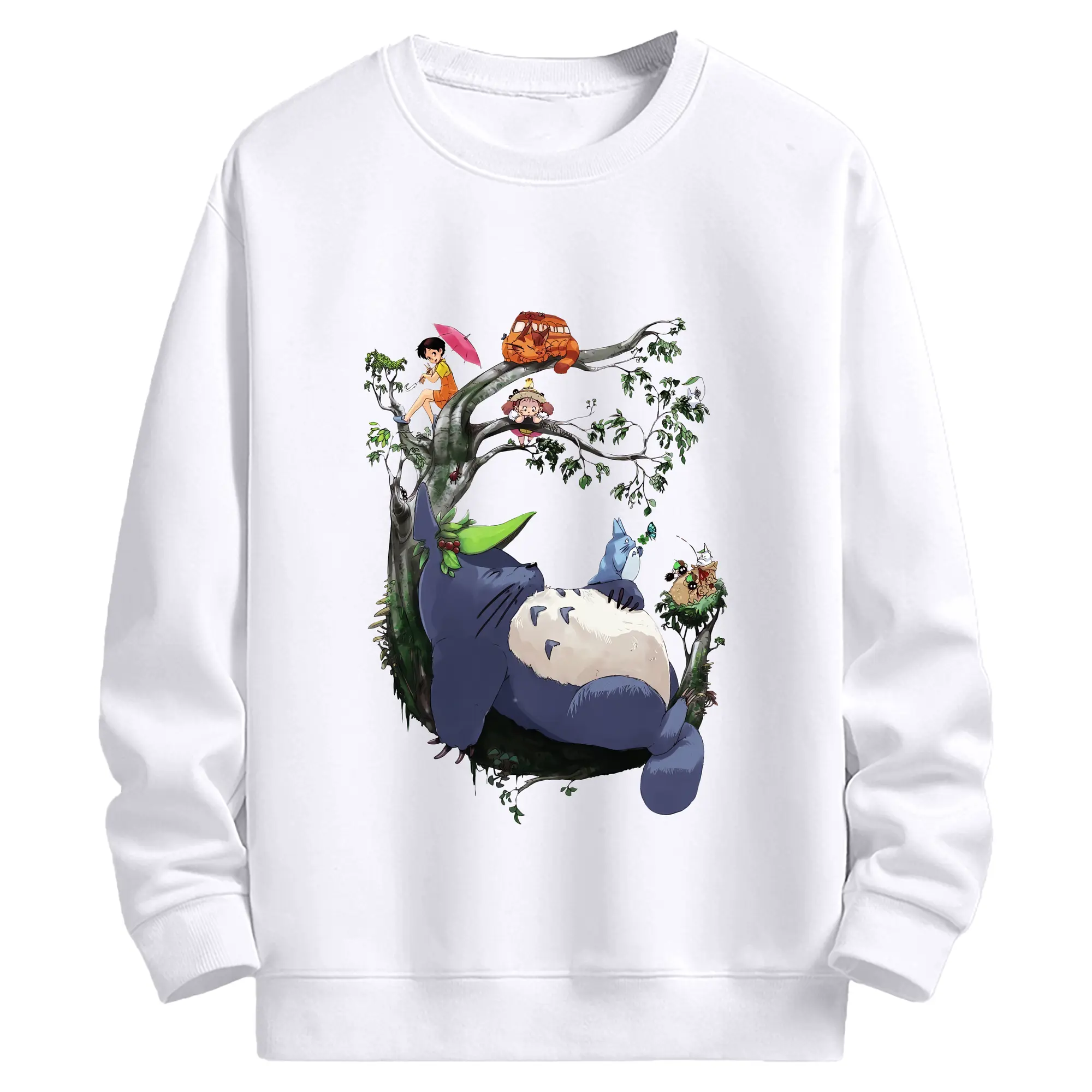 となりのトトロ グッズ トトロ - 高品質 クルーネック スウェット ・ コットン59％ ポリエステル41％ ・ ユニセックス 長袖 トレーナー ・ カジュアル デイリー スポーツ 散歩用