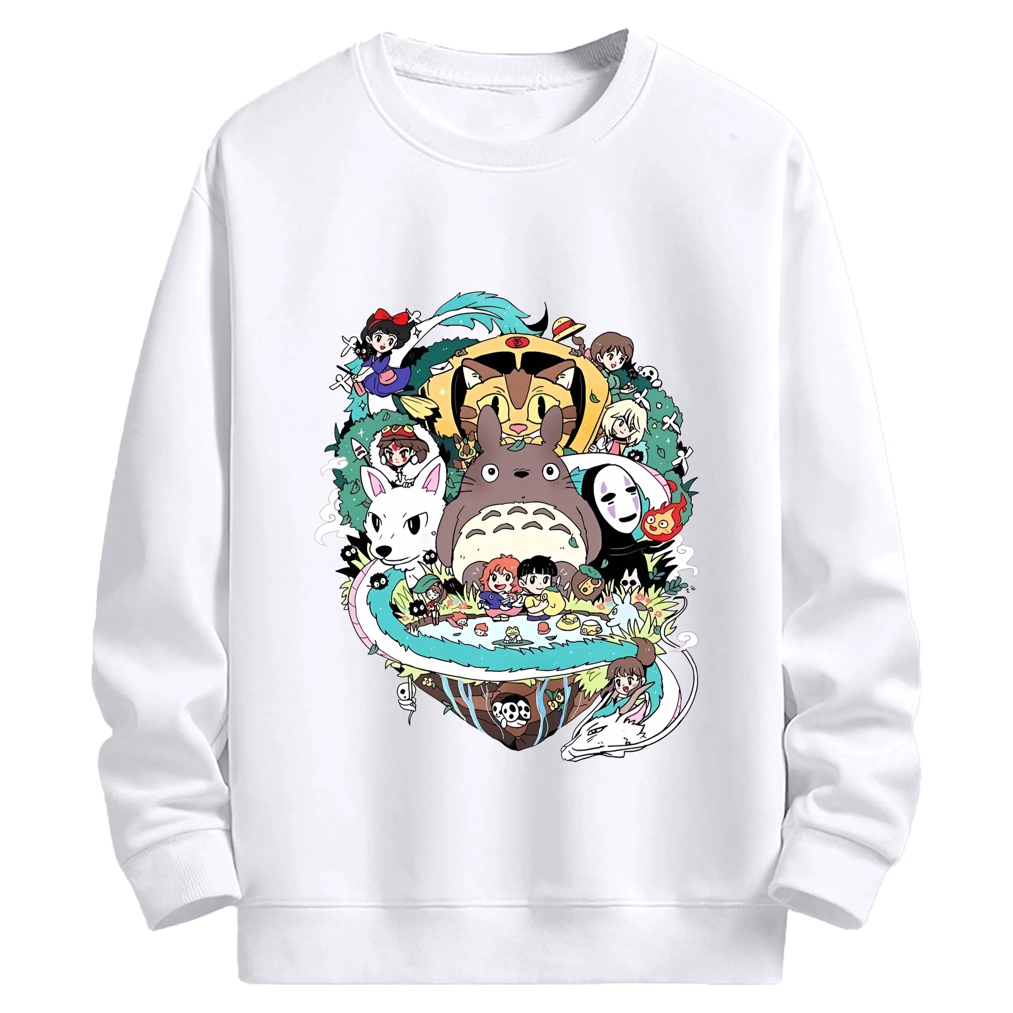 となりのトトロ グッズ トトロ - 高品質 クルーネック スウェット ・ コットン59％ ポリエステル41％ ・ ユニセックス 長袖 トレーナー ・ カジュアル デイリー スポーツ 散歩用