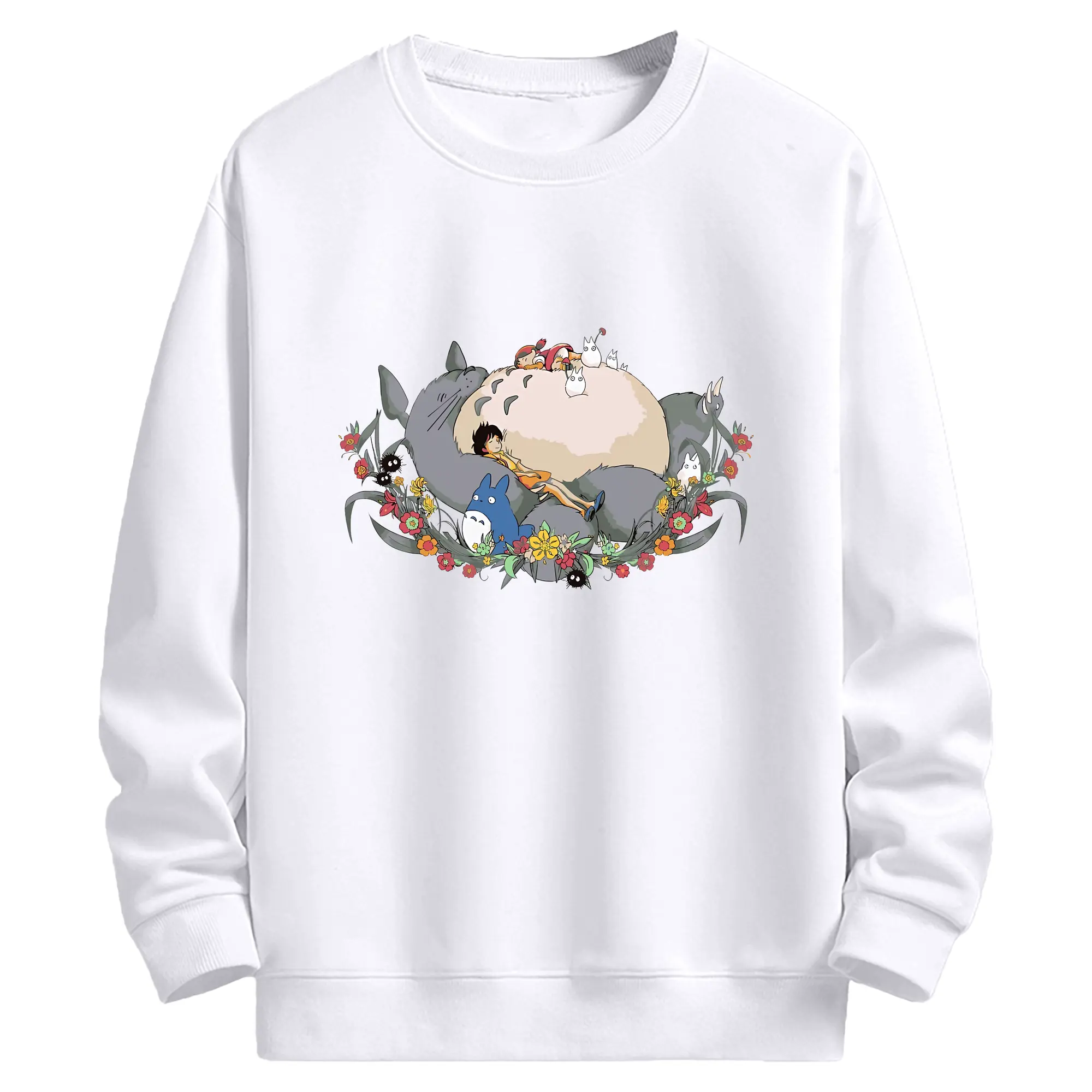 となりのトトロ グッズ トトロ - 高品質 クルーネック スウェット ・ コットン59％ ポリエステル41％ ・ ユニセックス 長袖 トレーナー ・ カジュアル デイリー スポーツ 散歩用