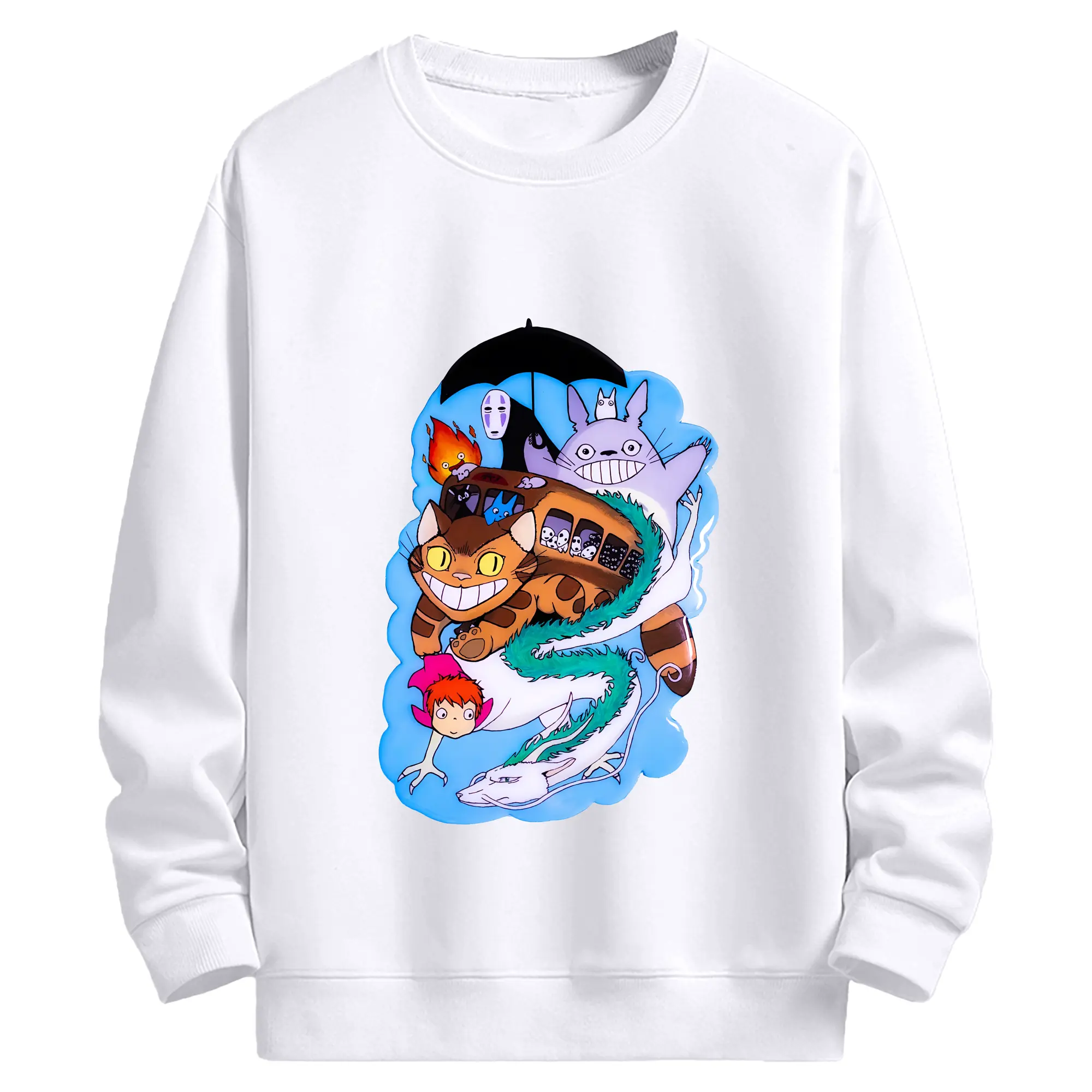 となりのトトロ グッズ トトロ - 高品質 クルーネック スウェット ・ コットン59％ ポリエステル41％ ・ ユニセックス 長袖 トレーナー ・ カジュアル デイリー スポーツ 散歩用