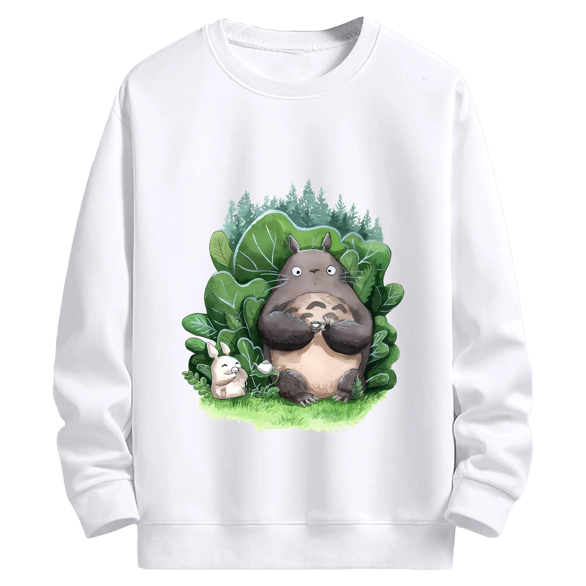 となりのトトロ グッズ トトロ - 高品質 クルーネック スウェット ・ コットン59％ ポリエステル41％ ・ ユニセックス 長袖 トレーナー ・ カジュアル デイリー スポーツ 散歩用