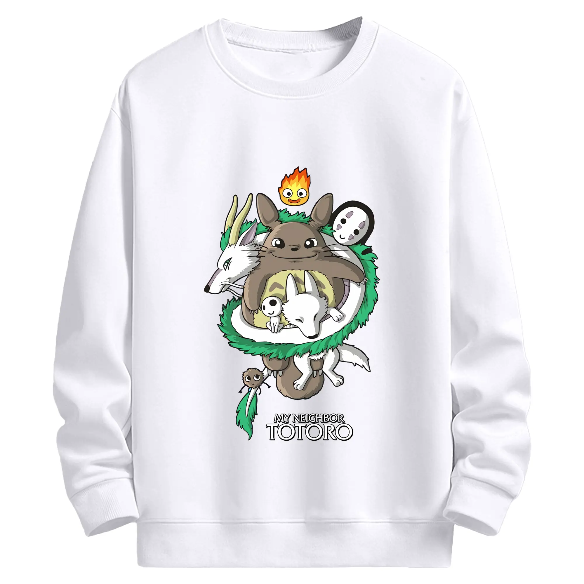 となりのトトロ グッズ トトロ - 高品質 クルーネック スウェット ・ コットン59％ ポリエステル41％ ・ ユニセックス 長袖 トレーナー ・ カジュアル デイリー スポーツ 散歩用
