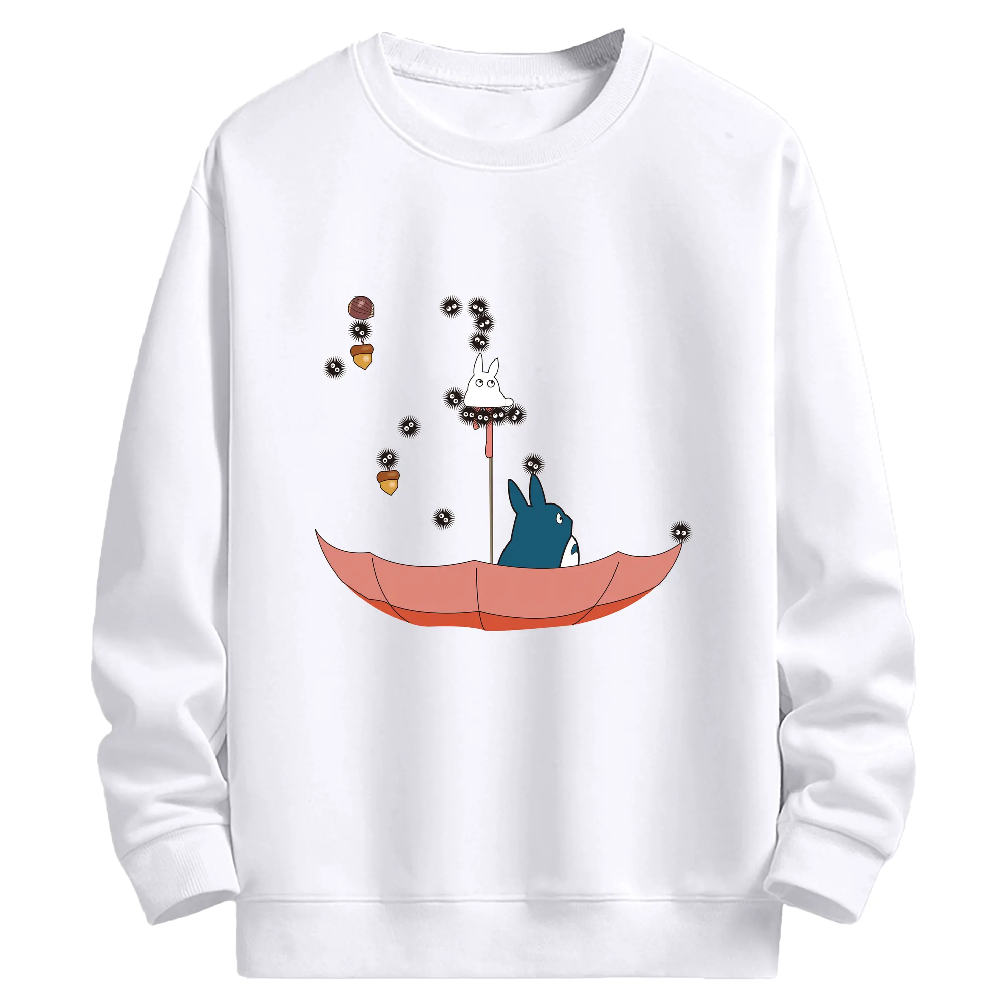 となりのトトロ グッズ トトロ - 高品質 クルーネック スウェット ・ コットン59％ ポリエステル41％ ・ ユニセックス 長袖 トレーナー ・ カジュアル デイリー スポーツ 散歩用