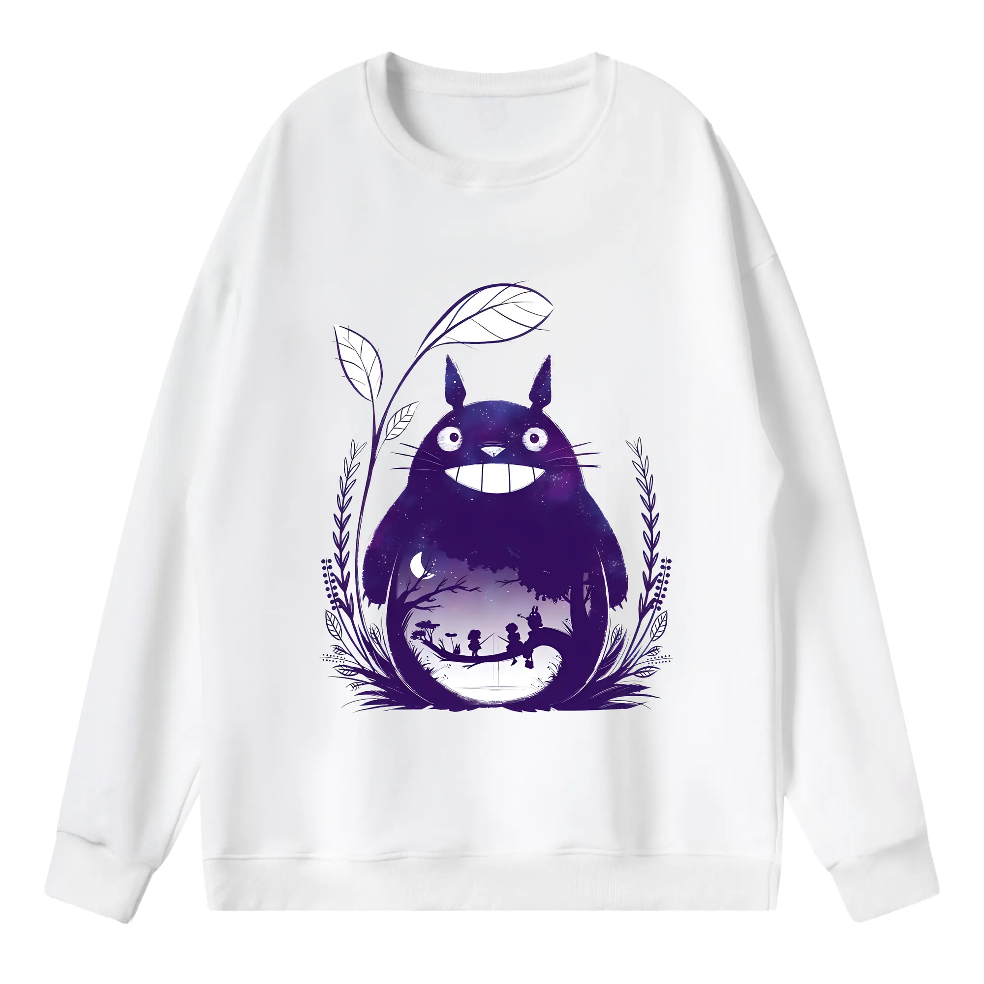 となりのトトロ グッズ トトロ - 薄手 クルーネック スウェット 裏毛260g · ポリエステル 春秋向け カジュアル 男女兼用 · トレーナー デイリー スポーツ 散歩に最適