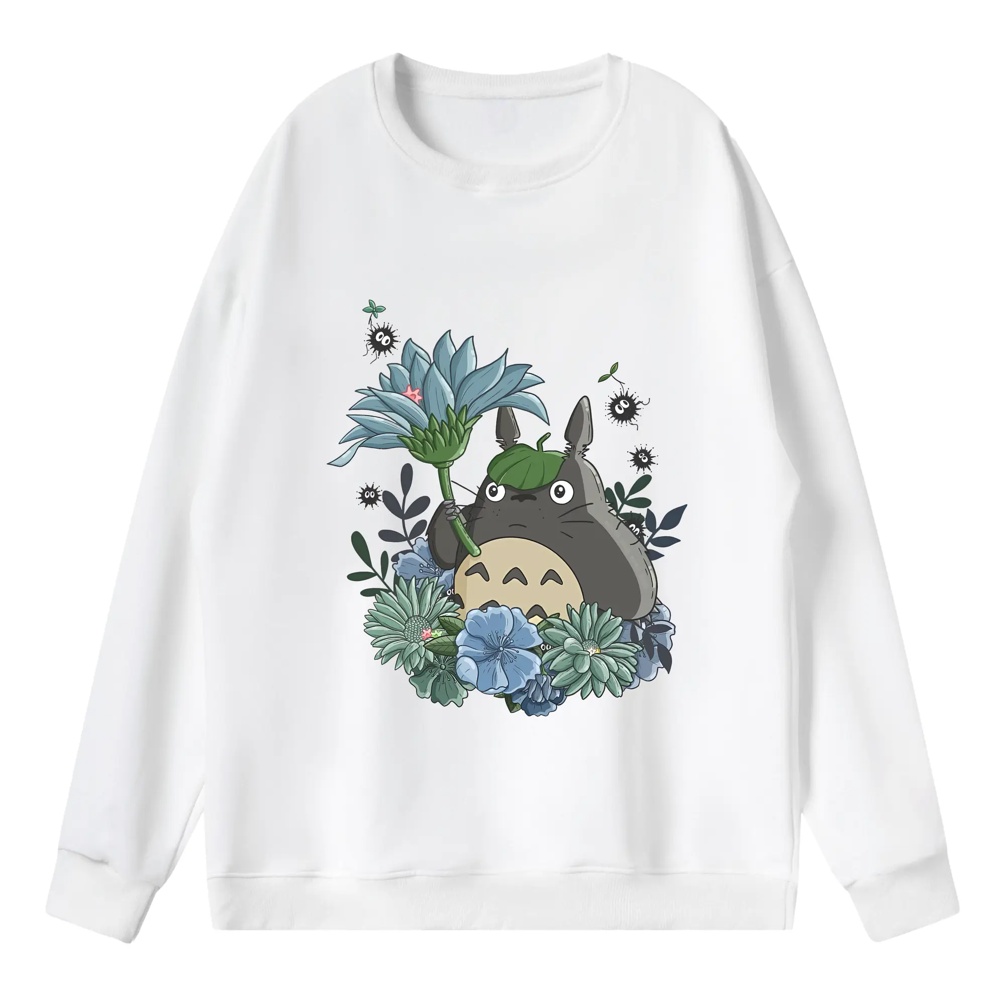 となりのトトロ グッズ トトロ - 薄手 クルーネック スウェット 裏毛260g · ポリエステル 春秋向け カジュアル 男女兼用 · トレーナー デイリー スポーツ 散歩に最適